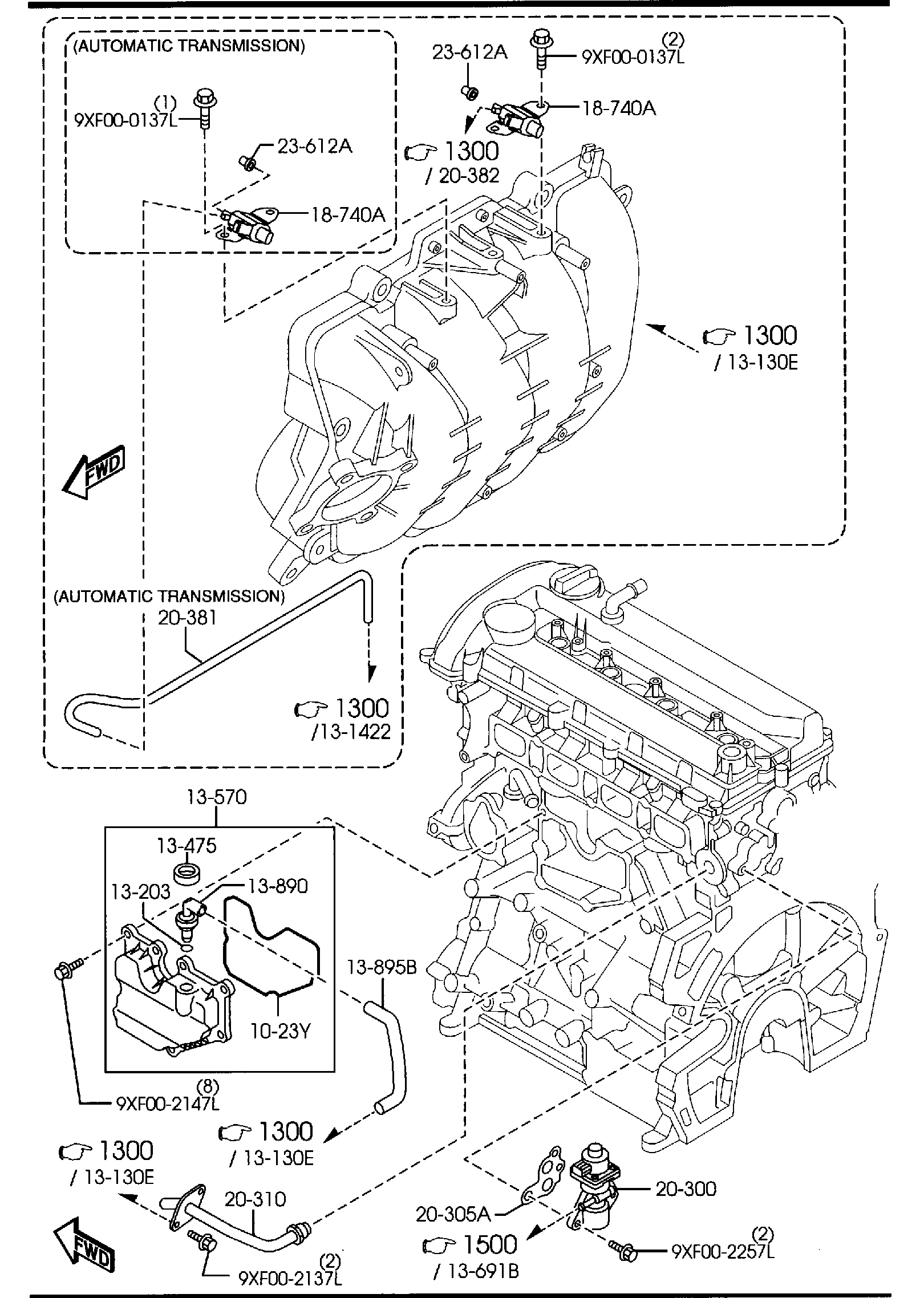 Diagram EMISSION CONTROL SYSTEM (INLET SIDE) for your Mazda MX-5 Miata  