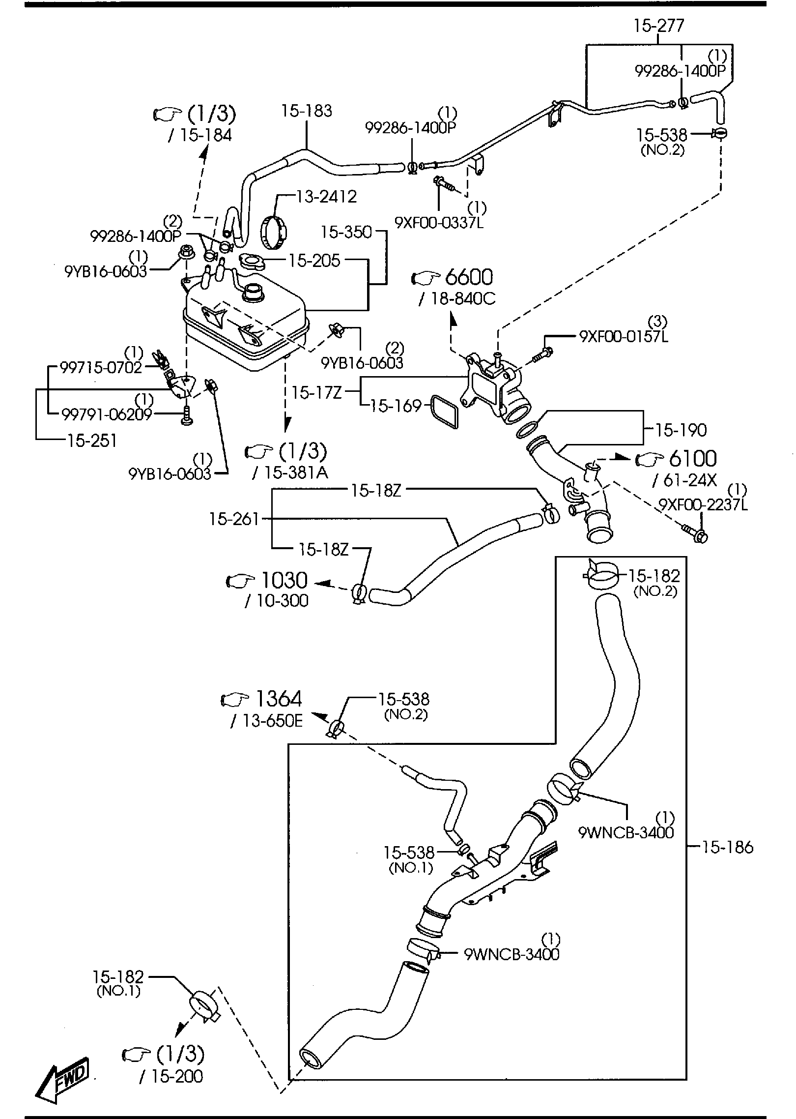 Diagram COOLING SYSTEM for your 2006 Mazda Mazda6   