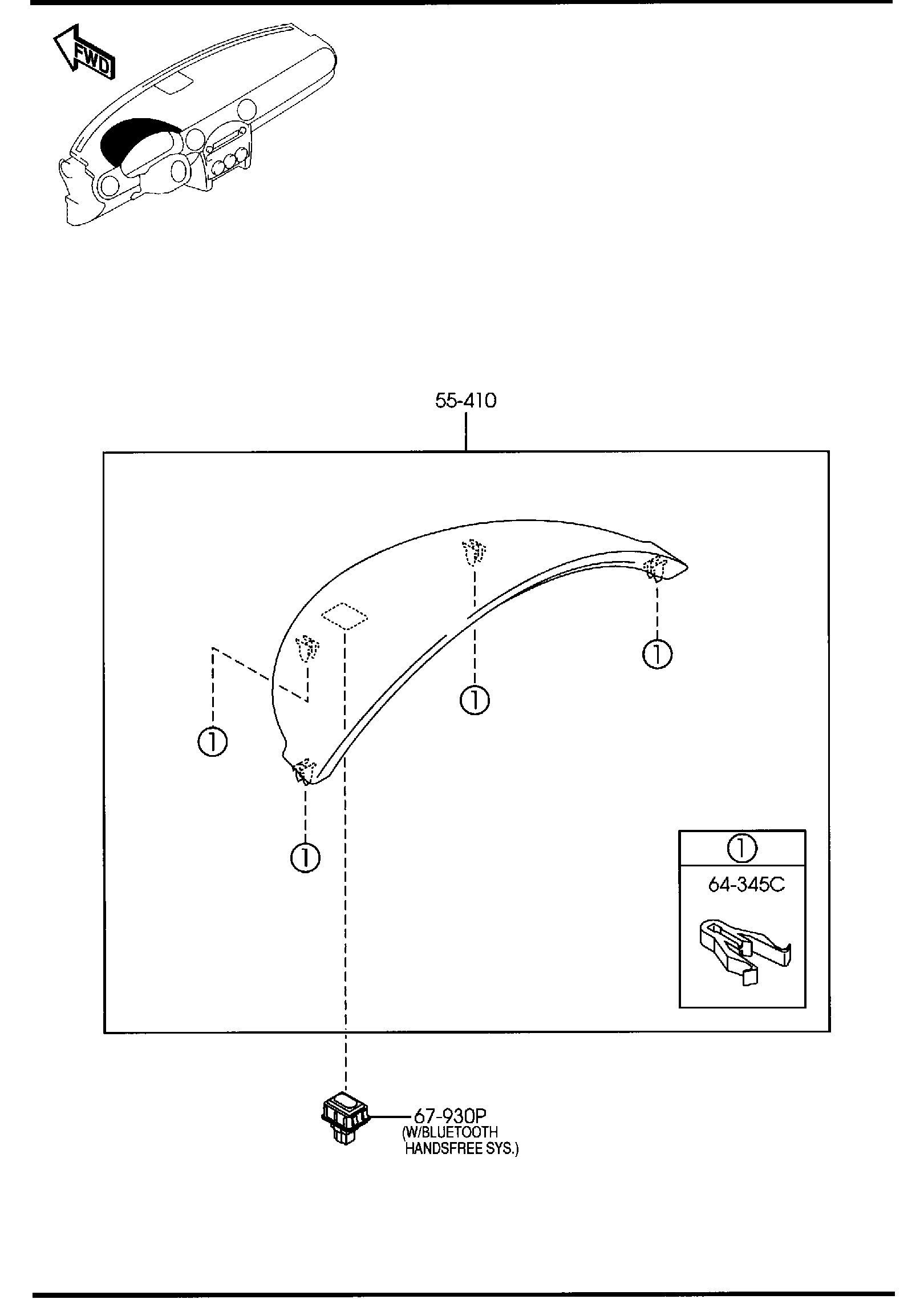 Diagram METER HOOD for your 2010 Mazda MX-5 Miata 2.0L AT Touring 