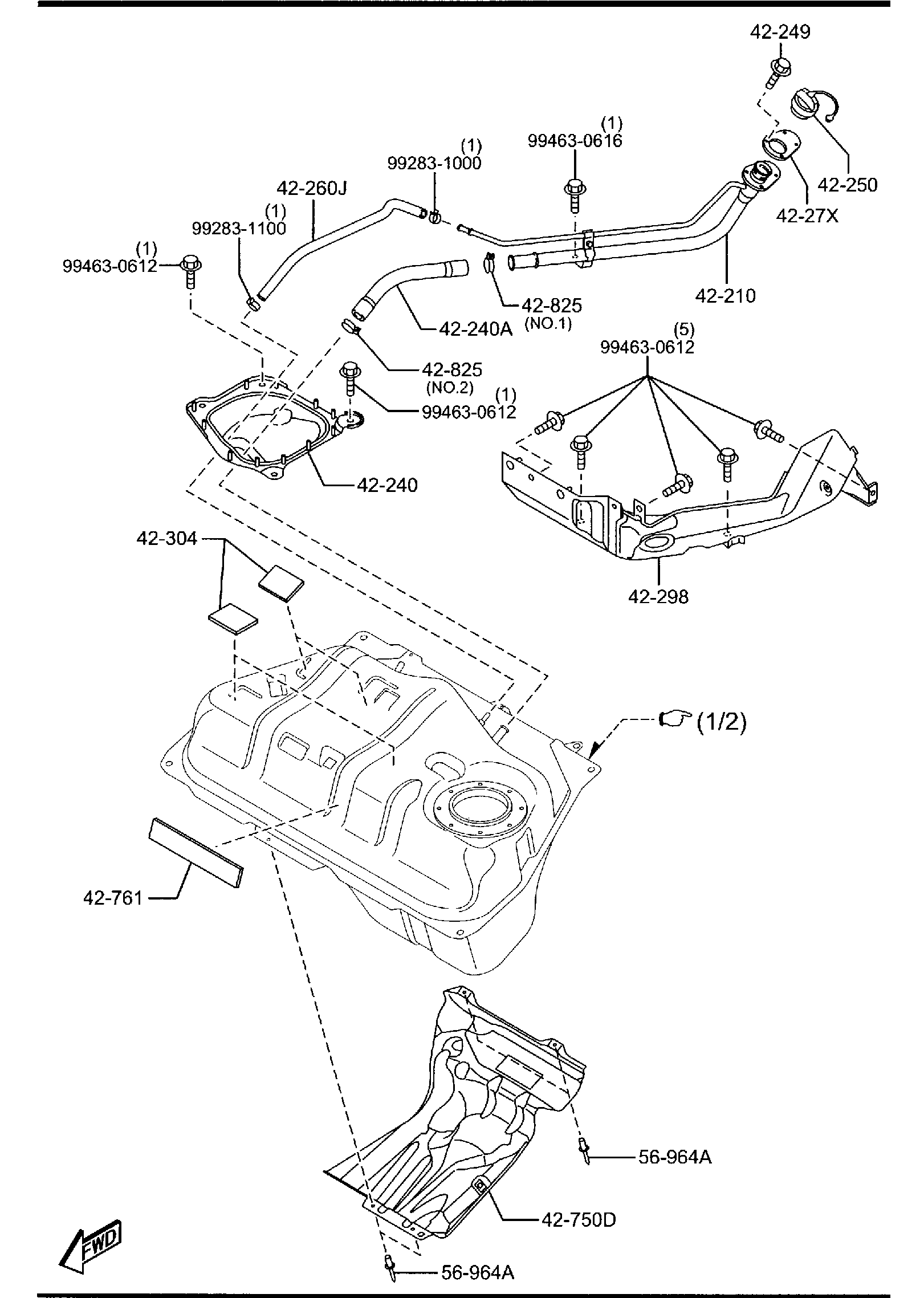 Diagram FUEL TANK for your 2012 Mazda MX-5 Miata  Touring 