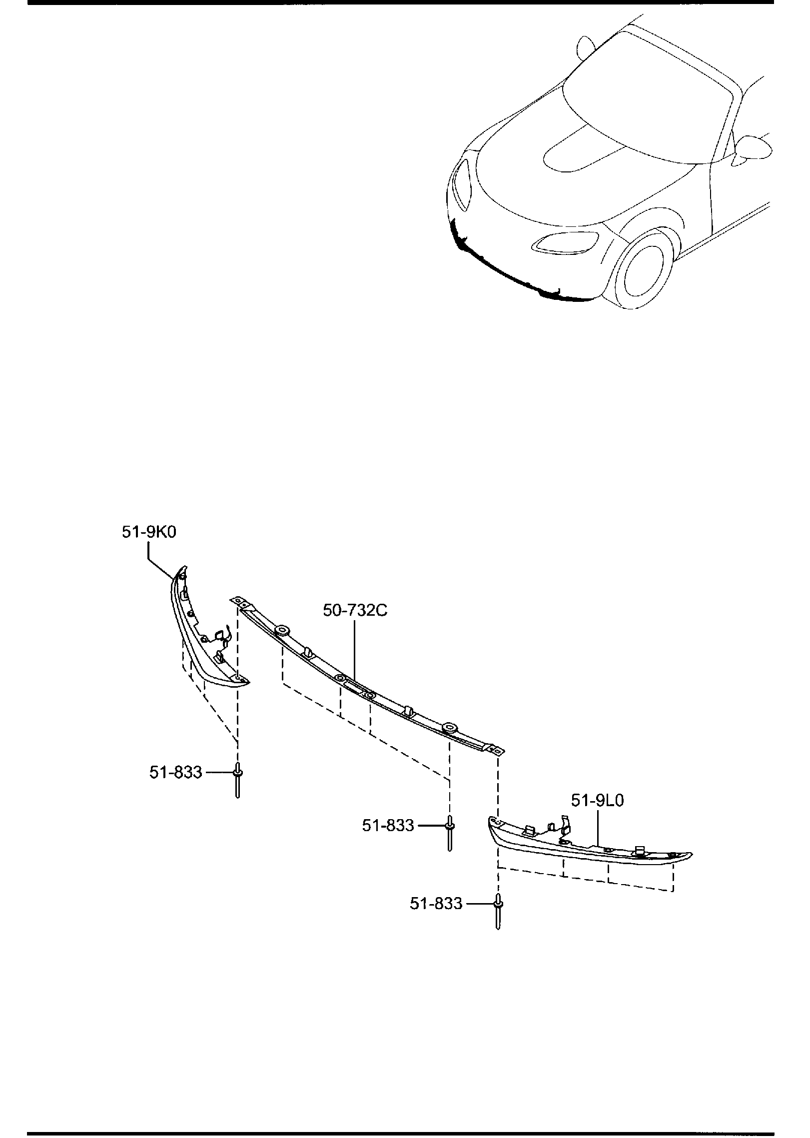 Diagram SPOILERS & RELATED PARTS for your 2012 Mazda MX-5 Miata 2.0L MT Touring 