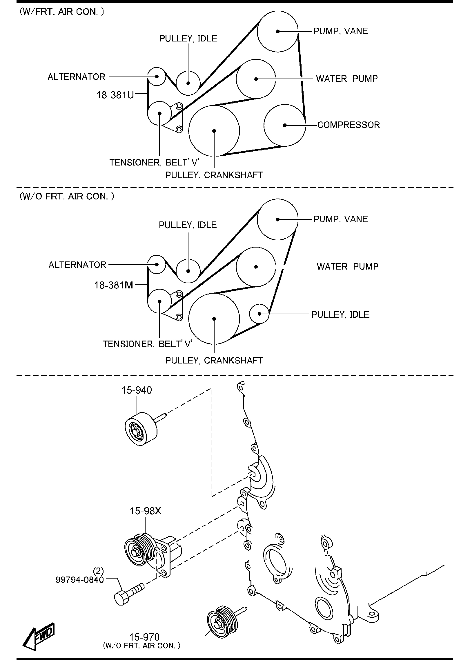 Diagram BRACKET, PULLEY & BELT for your 2011 Mazda RX-8   