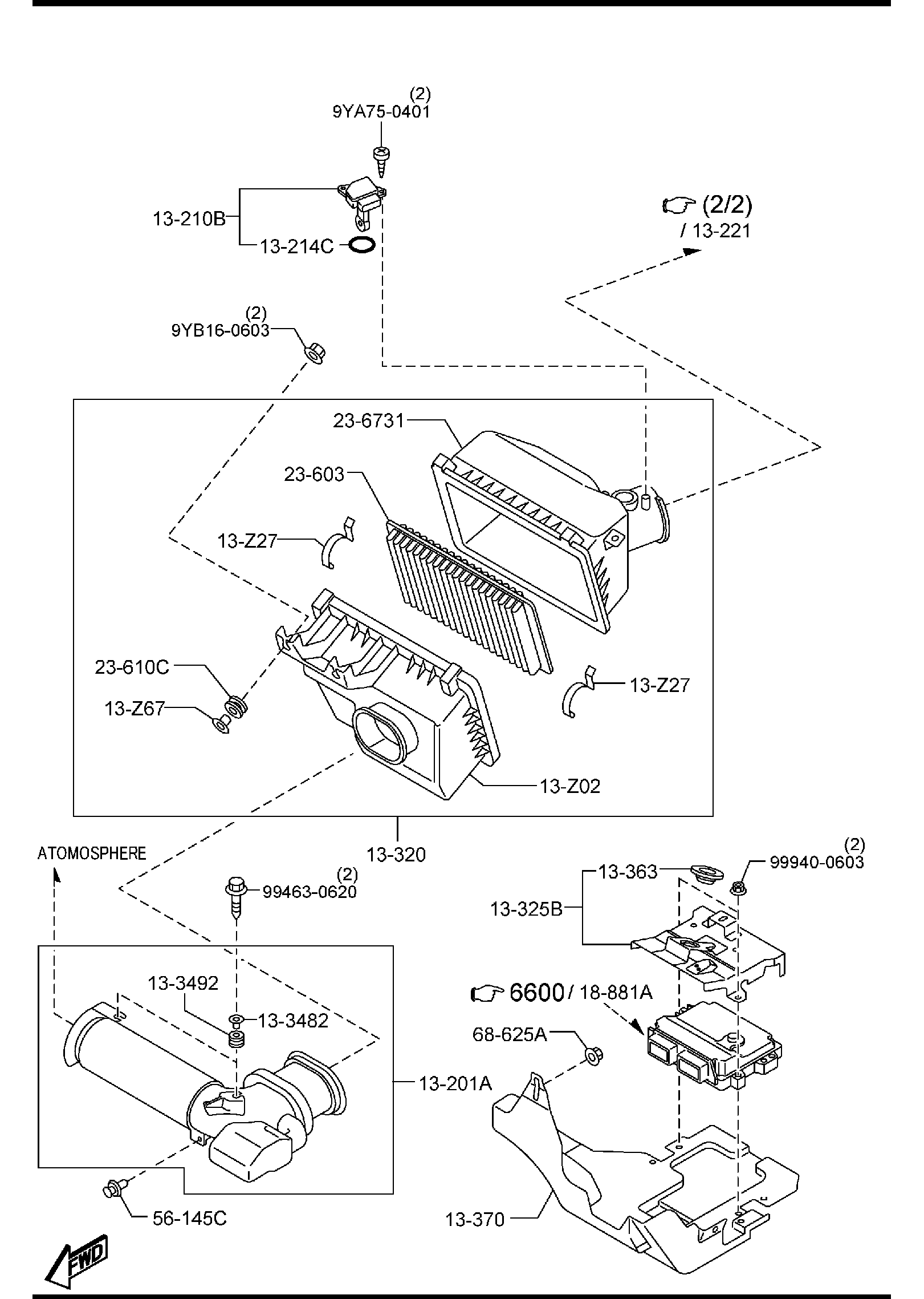 Diagram AIR CLEANER for your 2012 Mazda MX-5 Miata  Touring 