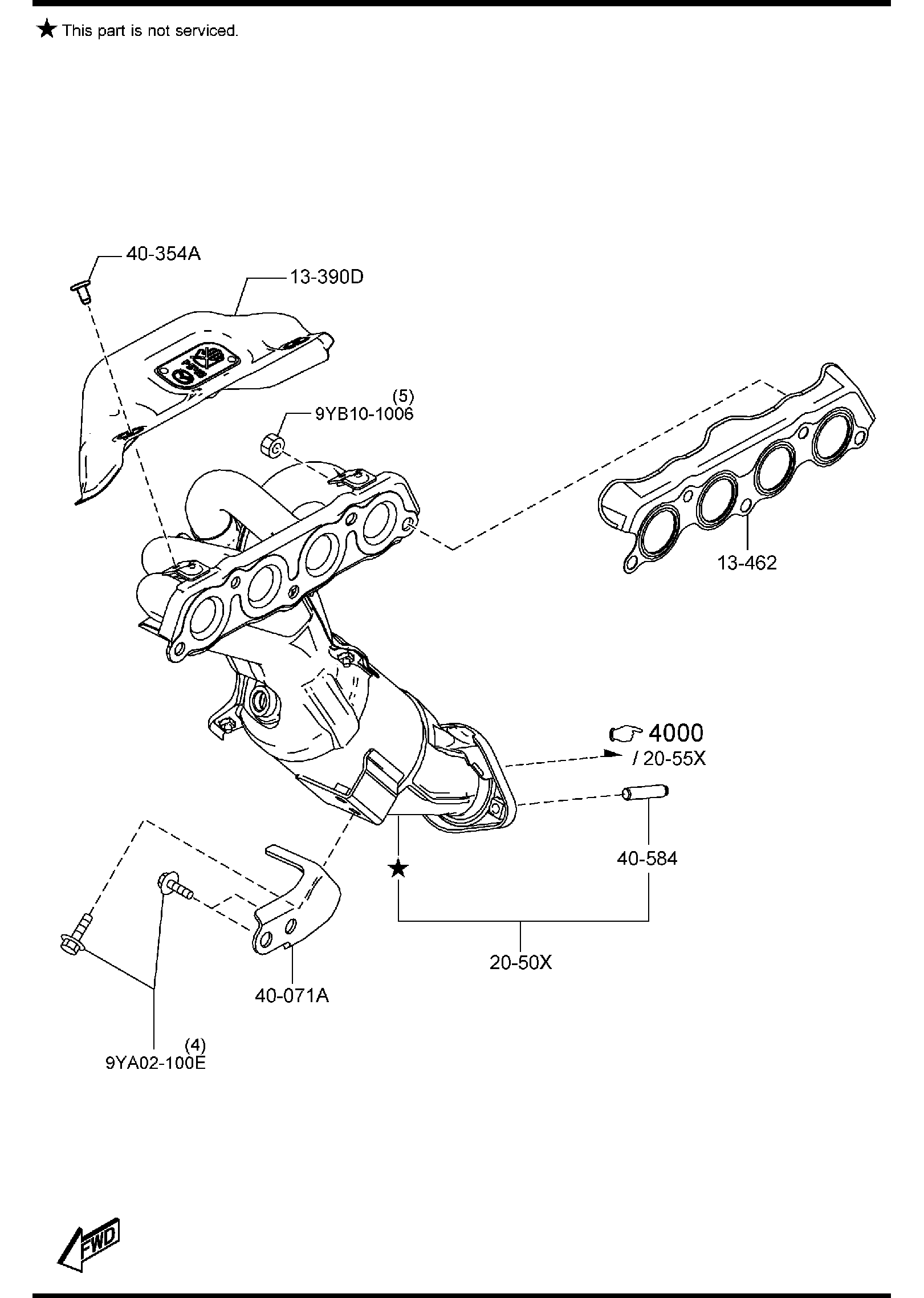 Diagram EXHAUST MANIFOLD for your 2013 Mazda Mazda6 V6 3.7L AT SEDAN GRAND TOURING 