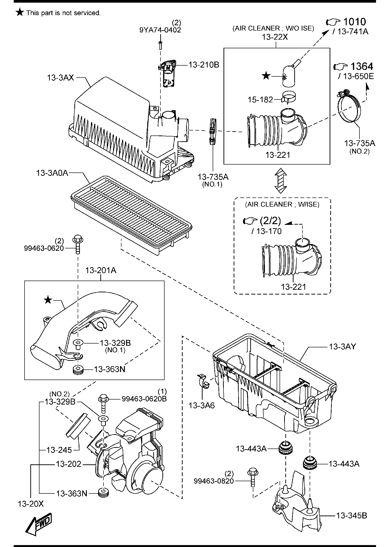 Diagram AIR CLEANER for your 1995 Mazda