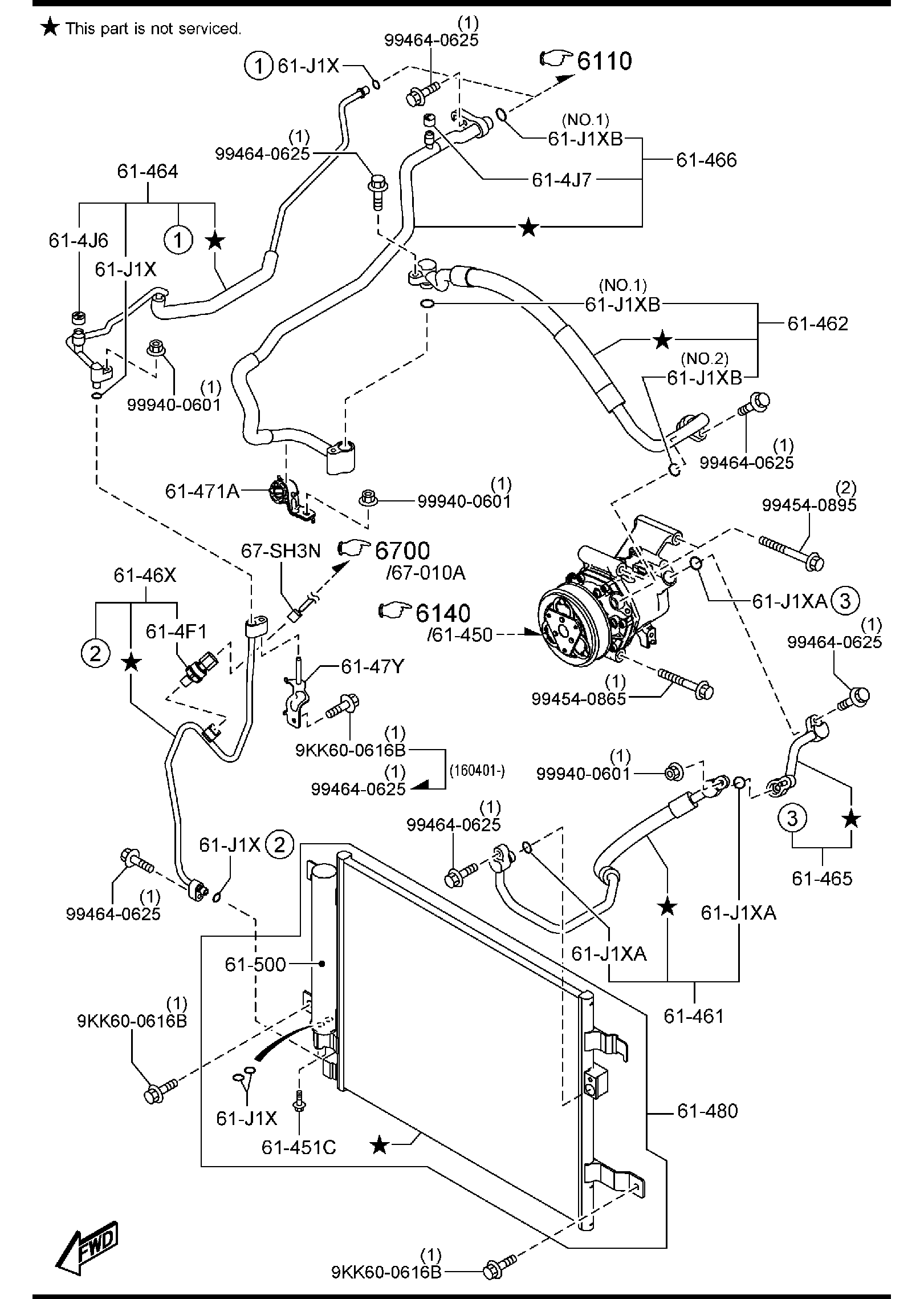 Diagram AIR CONDITIONER for your Mazda