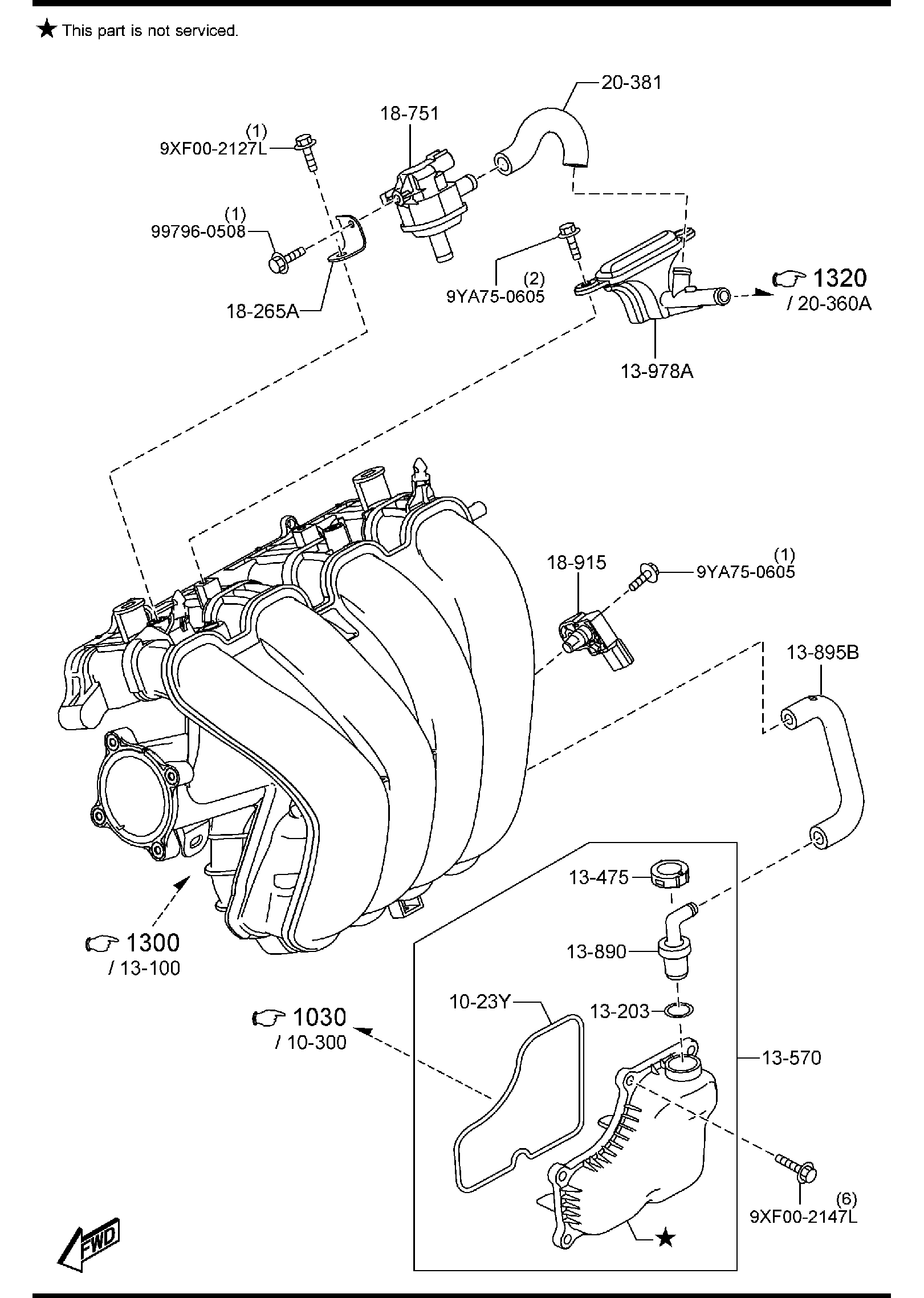 Diagram EMISSION CONTROL SYSTEM (INLET SIDE) for your 2020 Mazda CX-5  Signature 