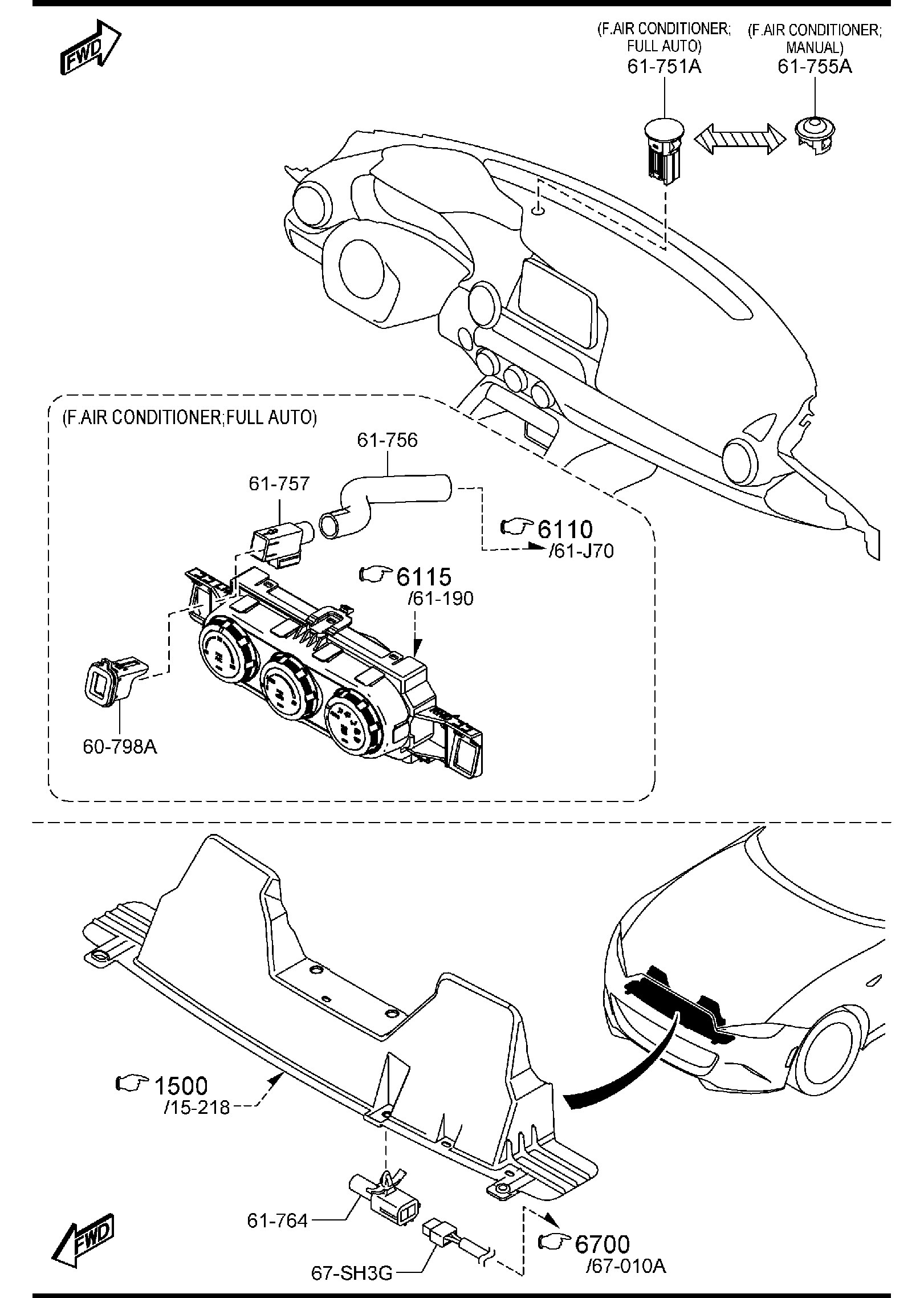 Diagram AIR CONDITIONER for your Mazda