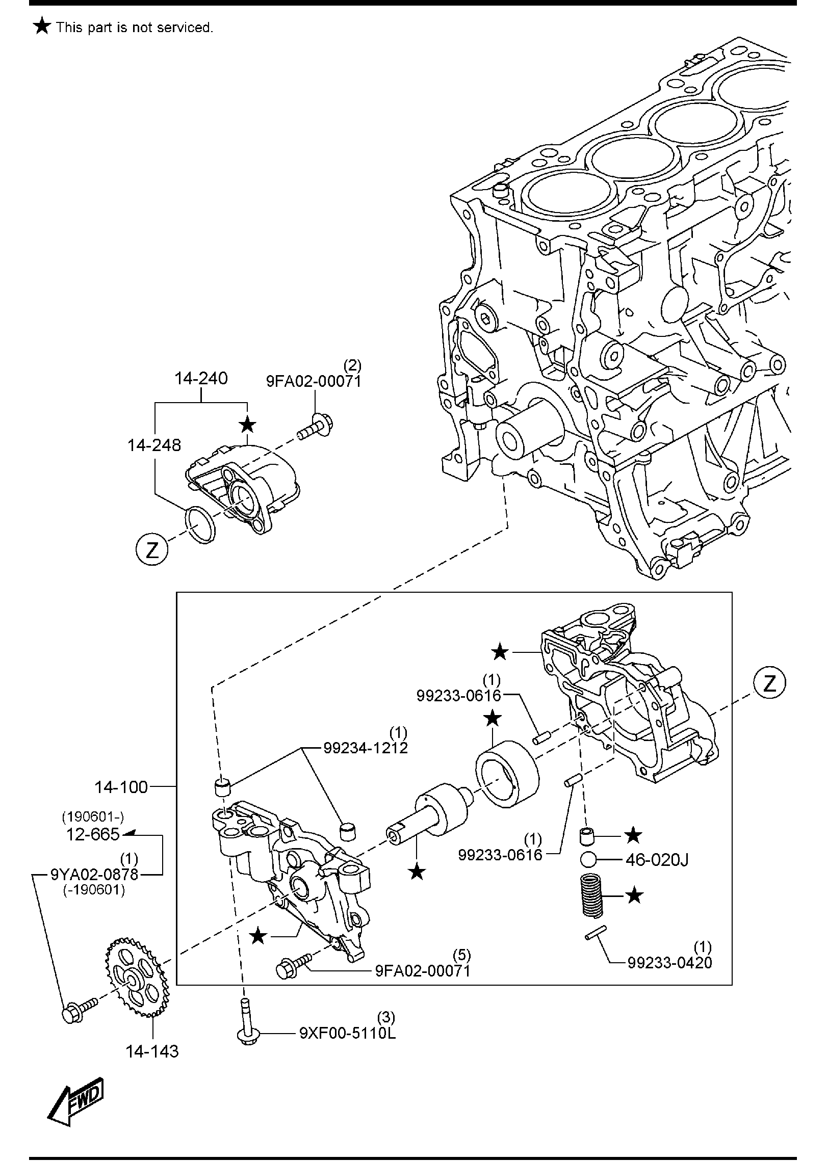 Diagram OIL PUMP & FILTER for your 2005 Mazda B2300   