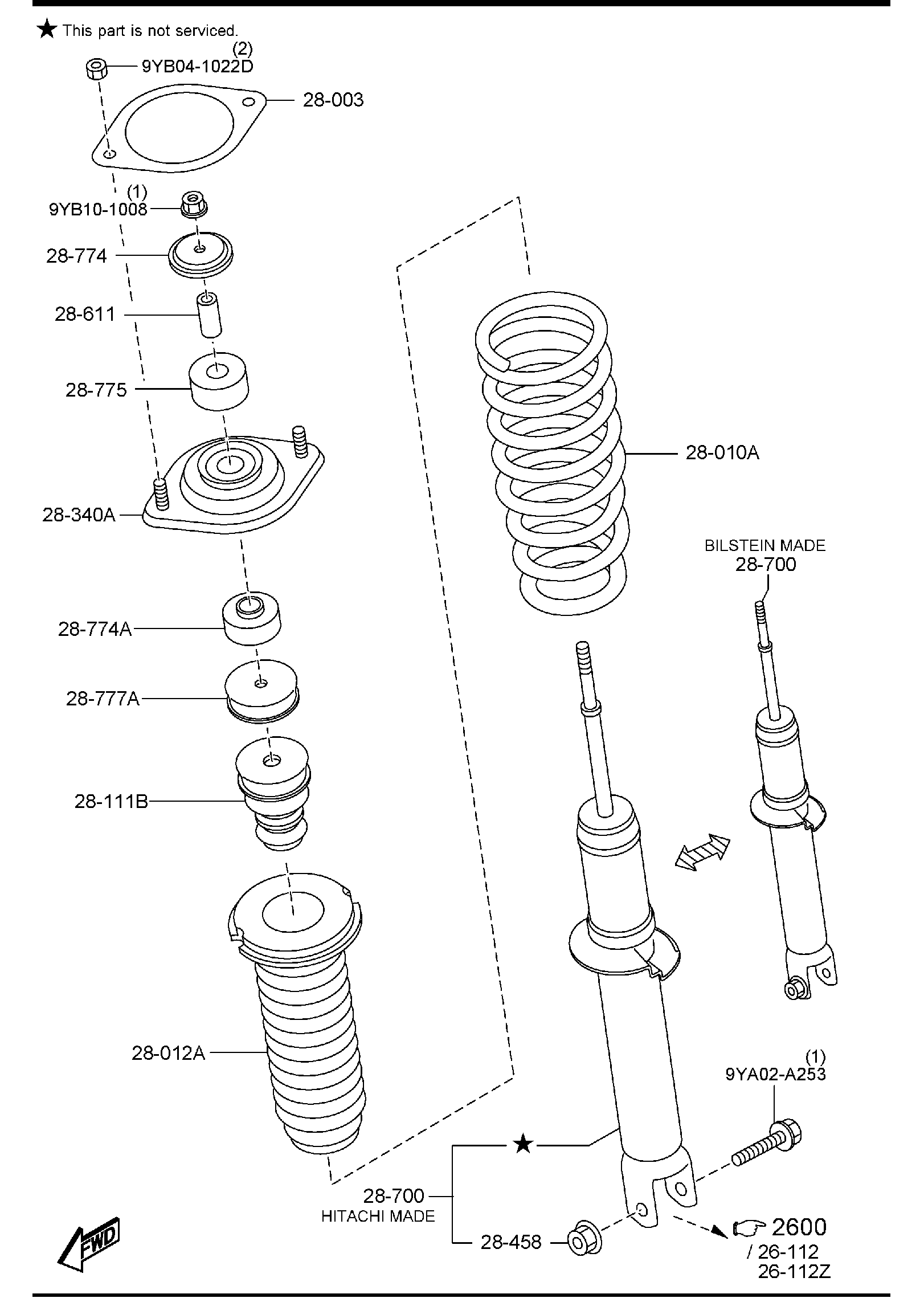 Diagram REAR SUSPENSION MECHANISMS for your 2011 Mazda CX-7  I-TOURING 