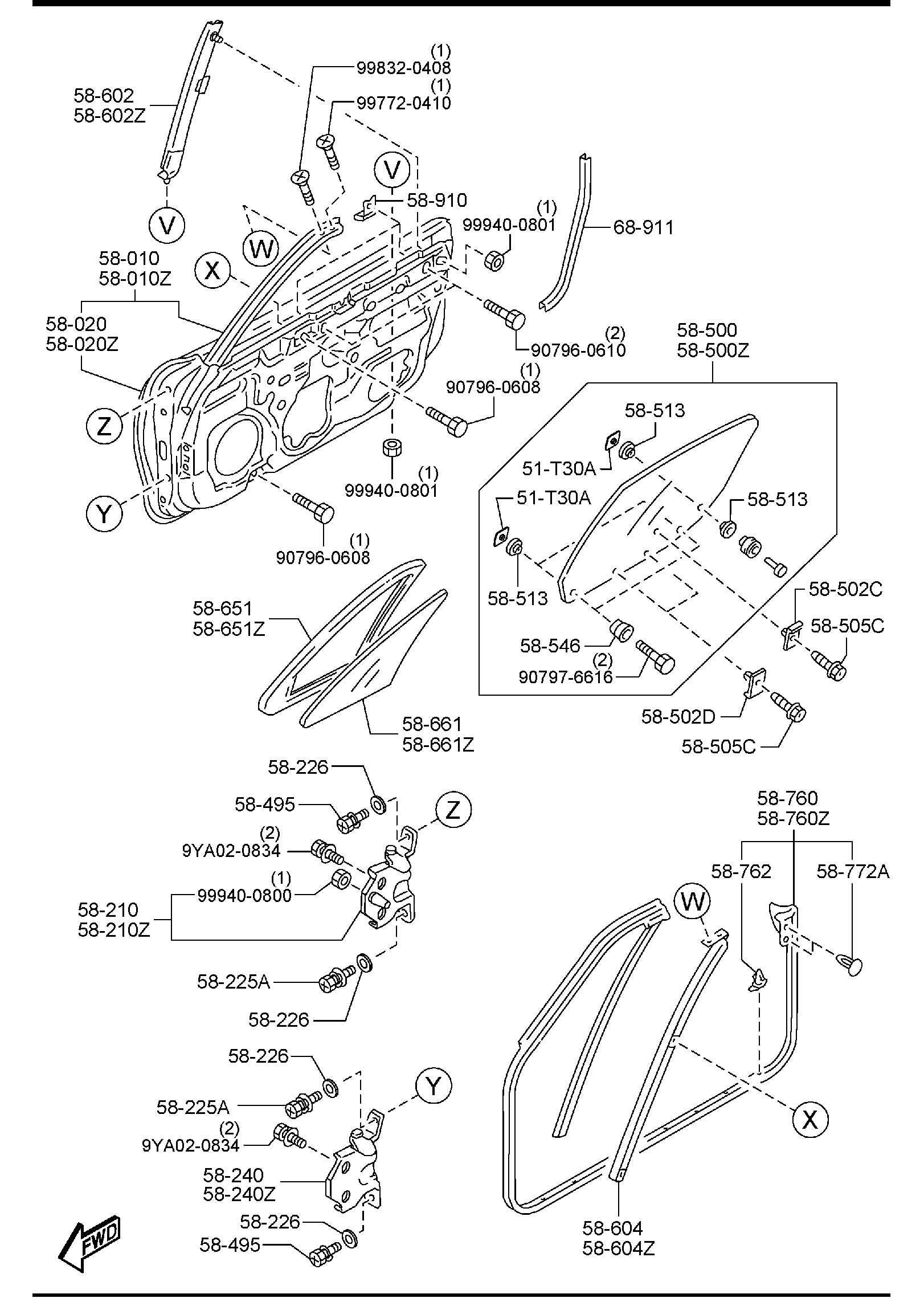 Diagram FRONT DOORS for your 2022 Mazda MX-30   