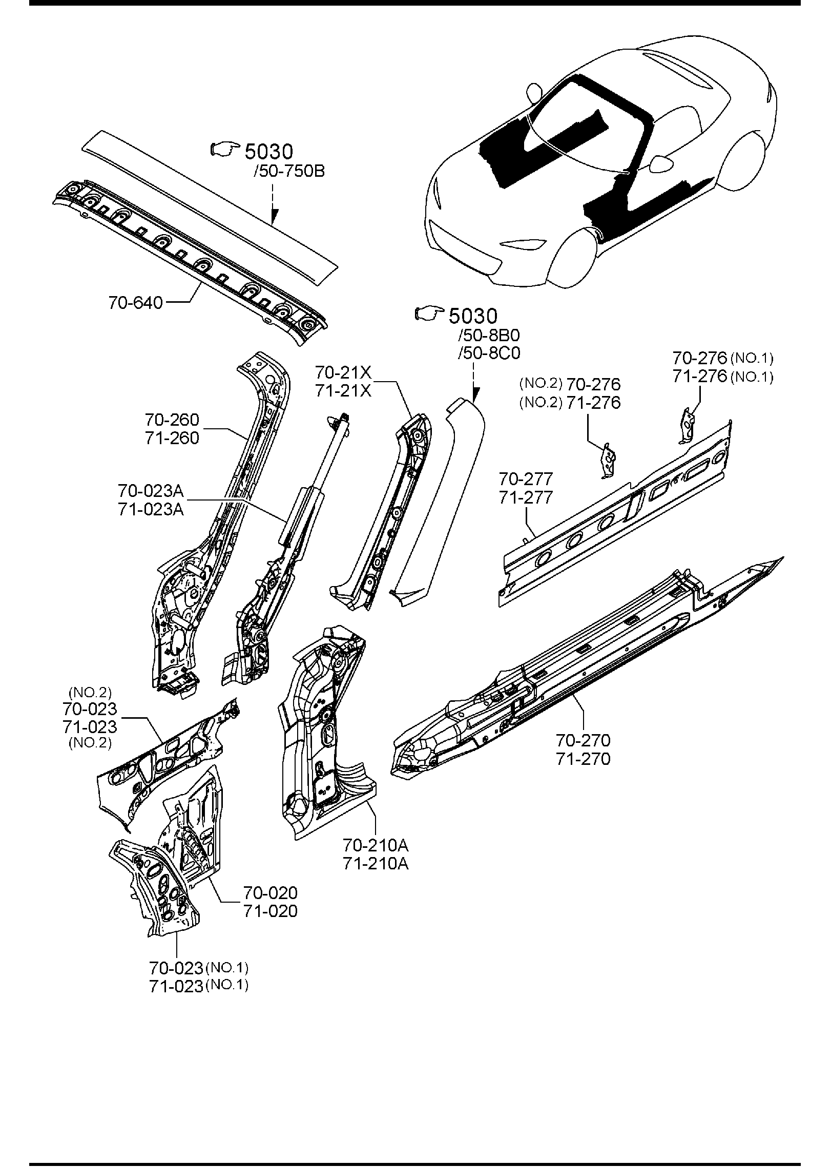 Diagram SIDE PANELS for your 2016 Mazda Mazda3   