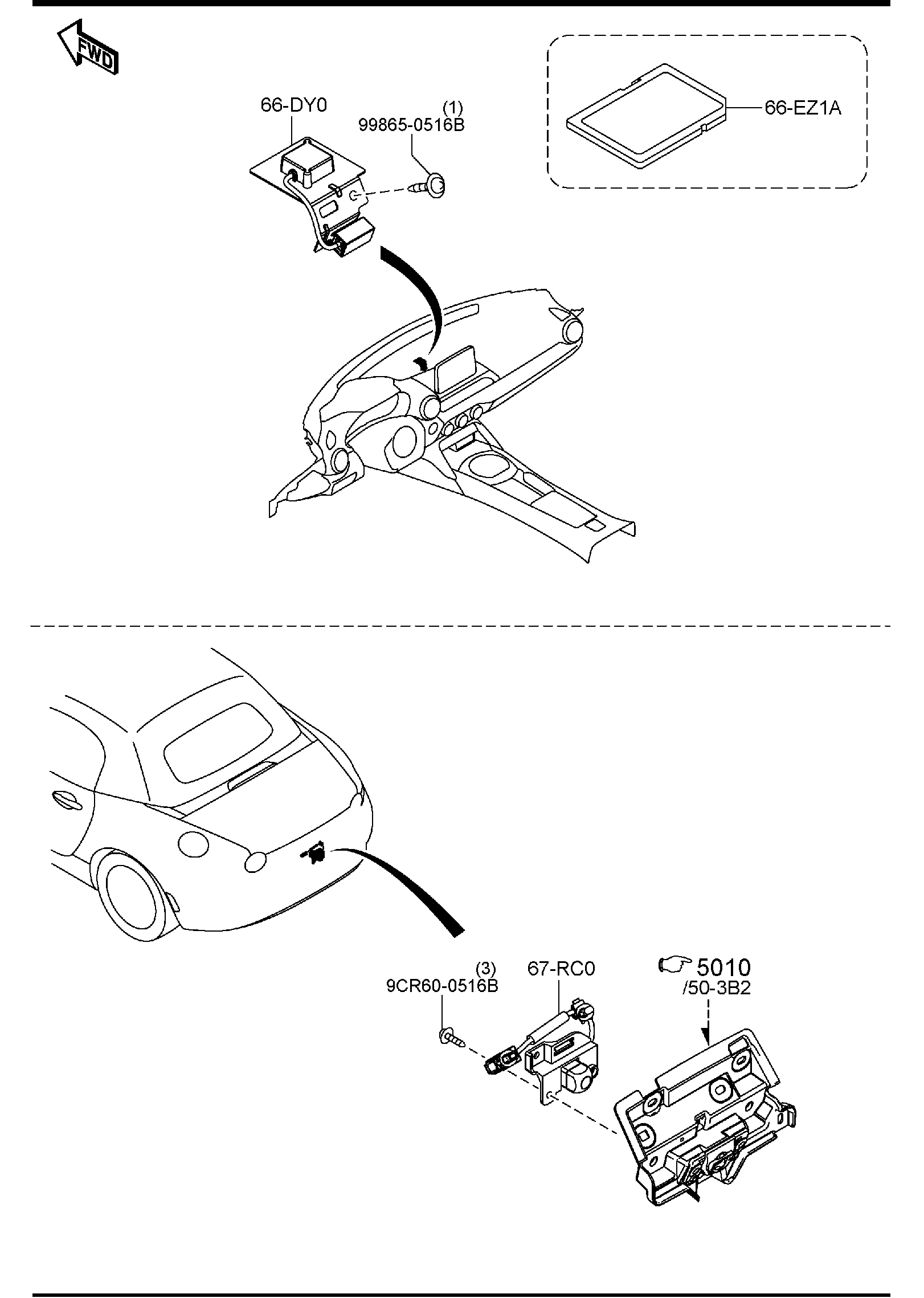 Diagram CAR COMMUNICATION SYSTEM for your 2018 Mazda MX-5 Miata 2.0L AT RF Club 