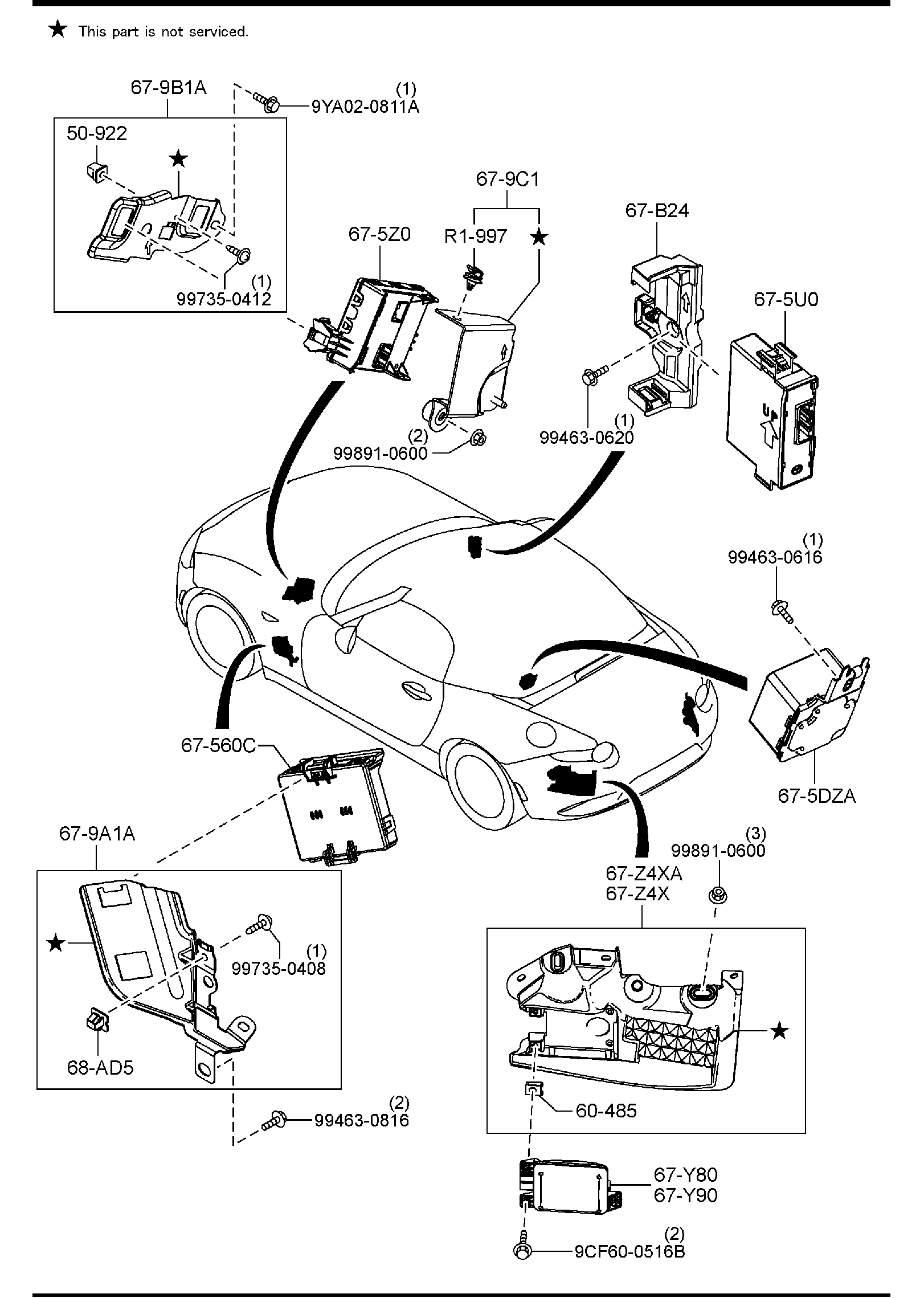 Diagram BODY RELAYS & UNIT for your Mazda