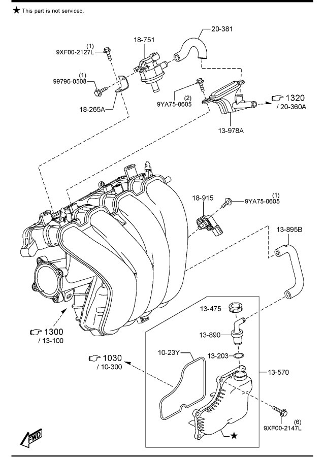 Diagram EMISSION CONTROL SYSTEM (INLET SIDE) for your 1990 Mazda MPV  BASE 