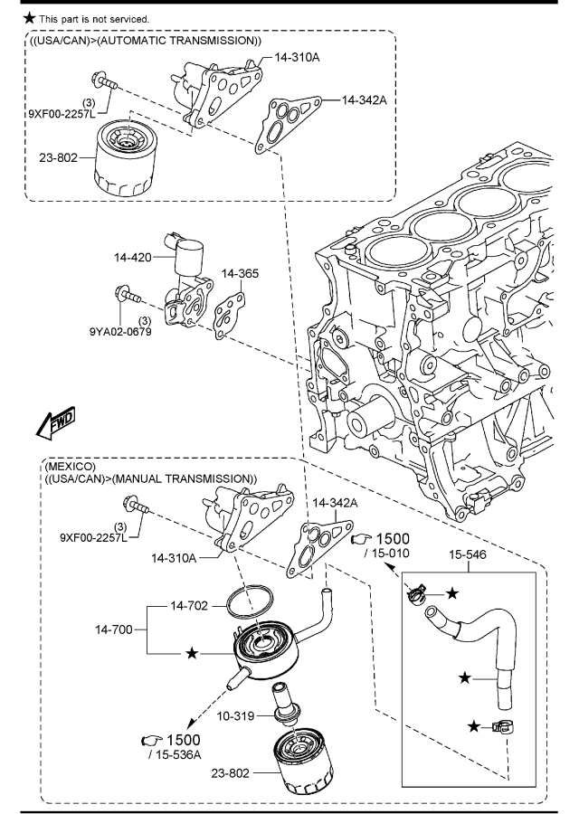 Diagram OIL PUMP & FILTER for your 2005 Mazda B2300   