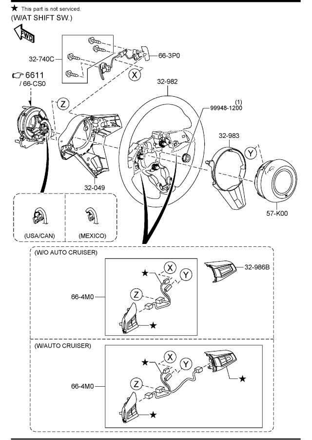 Diagram STEERING WHEEL for your 2023 Mazda CX-9   