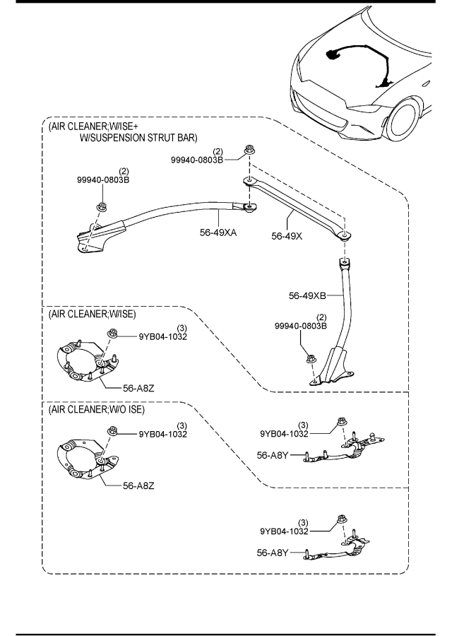 Diagram FENDER & WHEEL APRON PANELS for your 2023 Mazda Mazda3   