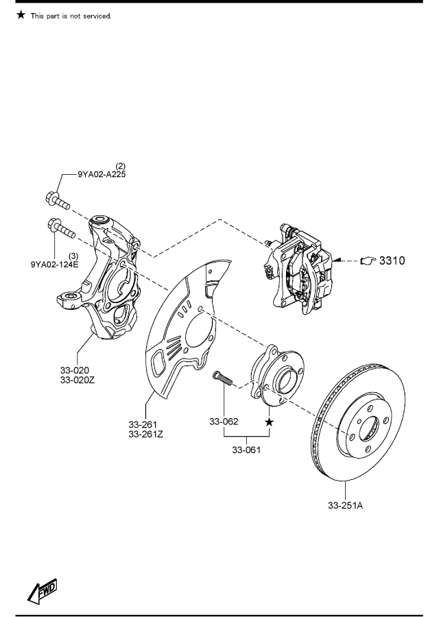 Diagram FRONT AXLE for your 2006 Mazda MX-5 Miata   