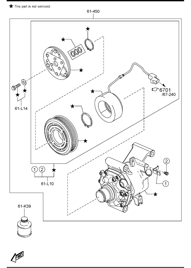 Diagram AIR CONDITIONING COMPRESSOR COMPONENTS for your 2015 Mazda CX-9   