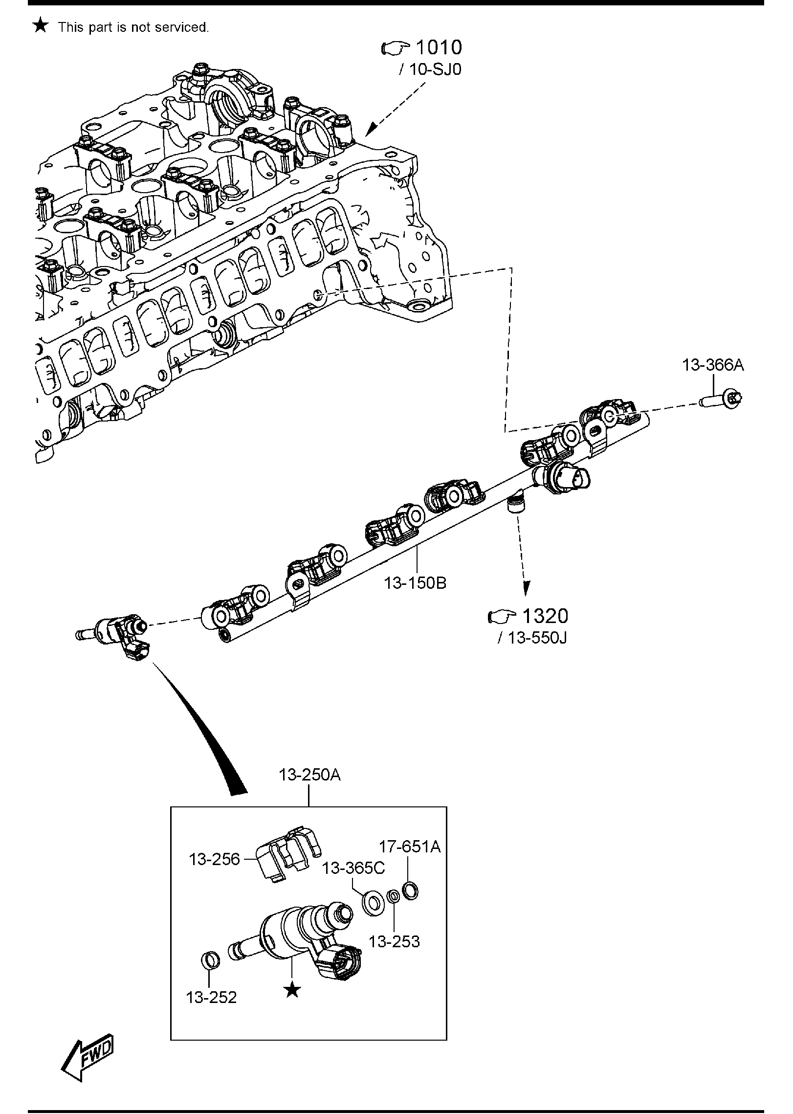 Diagram FUEL DISTRIBUTOR (H3T) for your 2020 Mazda CX-5  Signature 