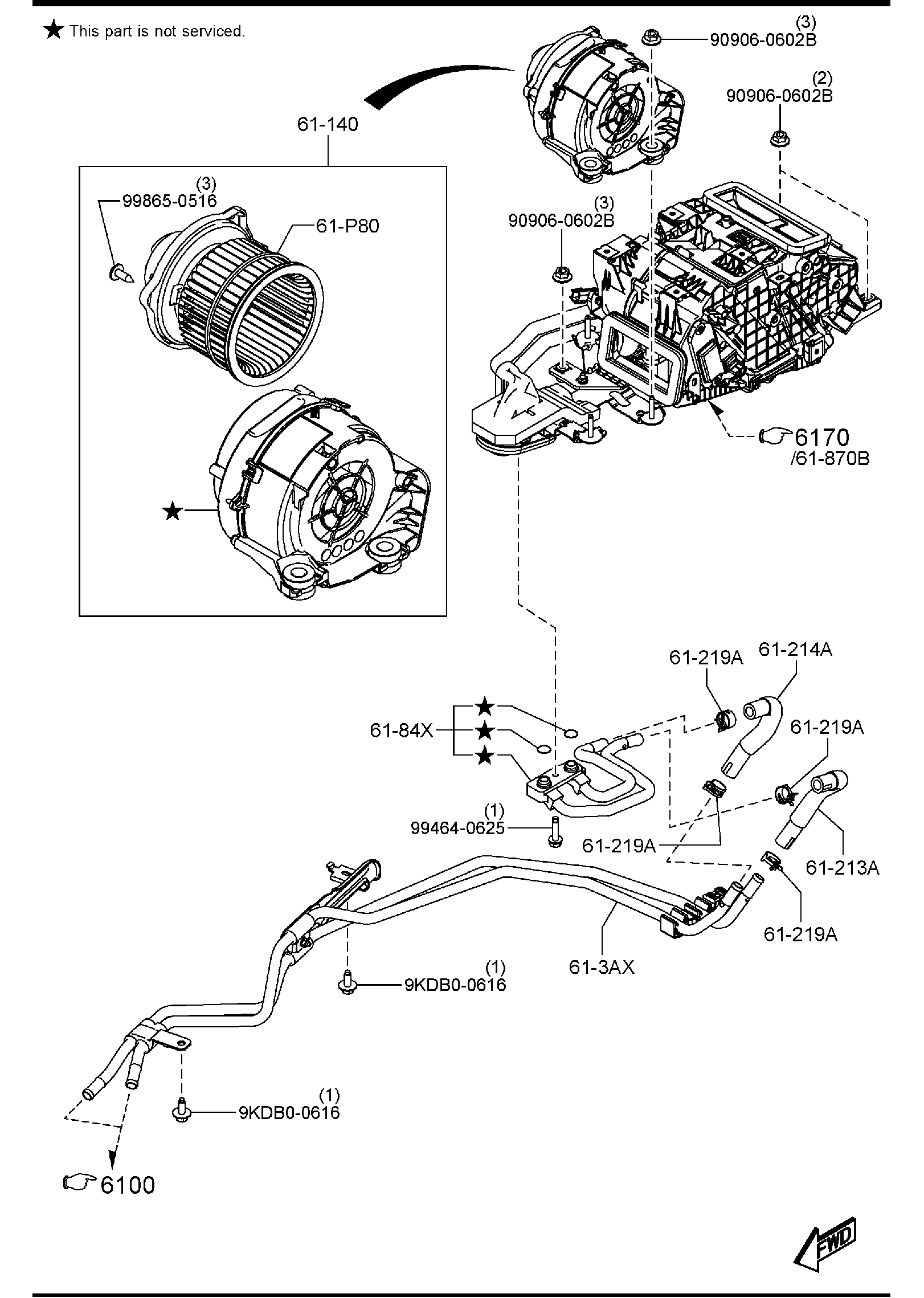 Diagram REAR HEATER for your 1989 Mazda B2200   