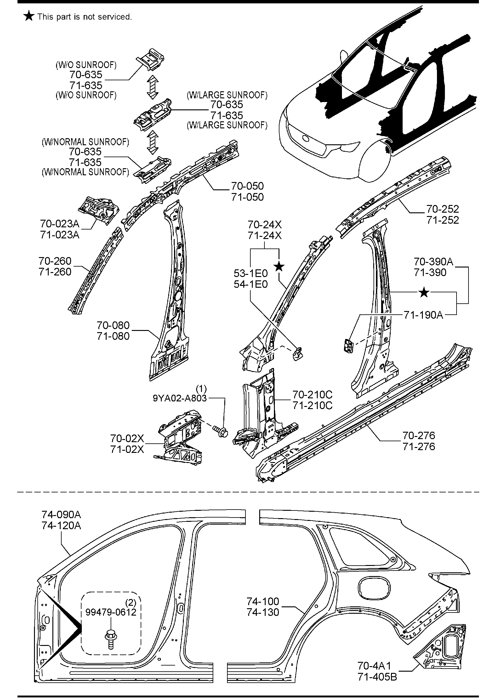 Diagram SIDE PANELS for your 2017 Mazda Mazda3 2.0L MT 2WD SEDAN SPORT (VIN Begins: 3MZ) 