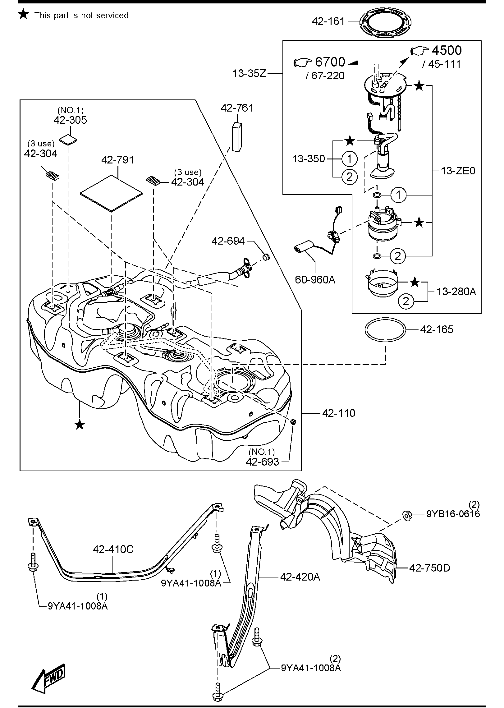 Diagram FUEL TANK (PYUL) for your 2008 Mazda MX-5 Miata  W/RETRACTABLE HARD TOP P SPORT 