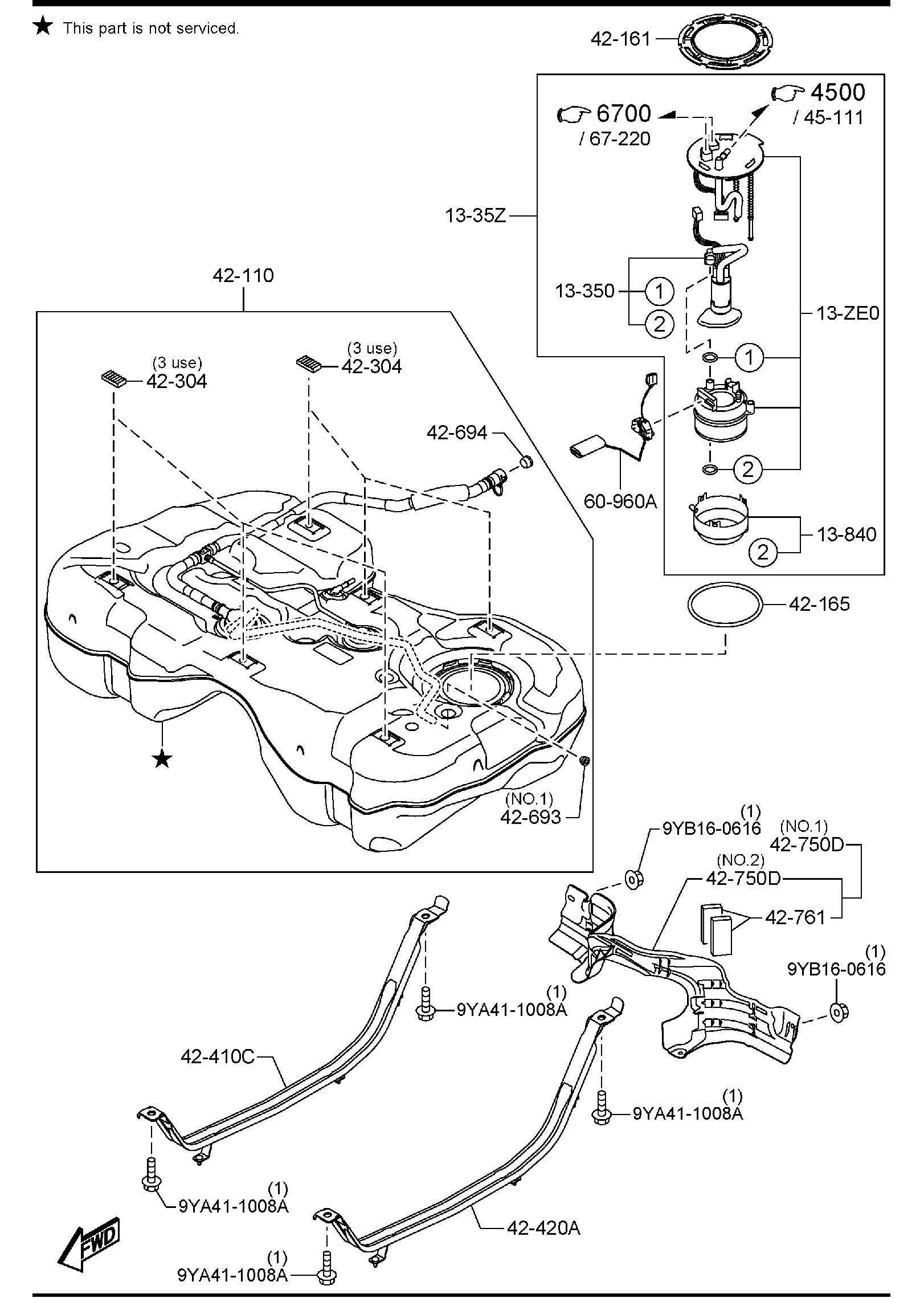 Diagram FUEL TANK (H3T) for your 2008 Mazda MX-5 Miata  W/RETRACTABLE HARD TOP P SPORT 