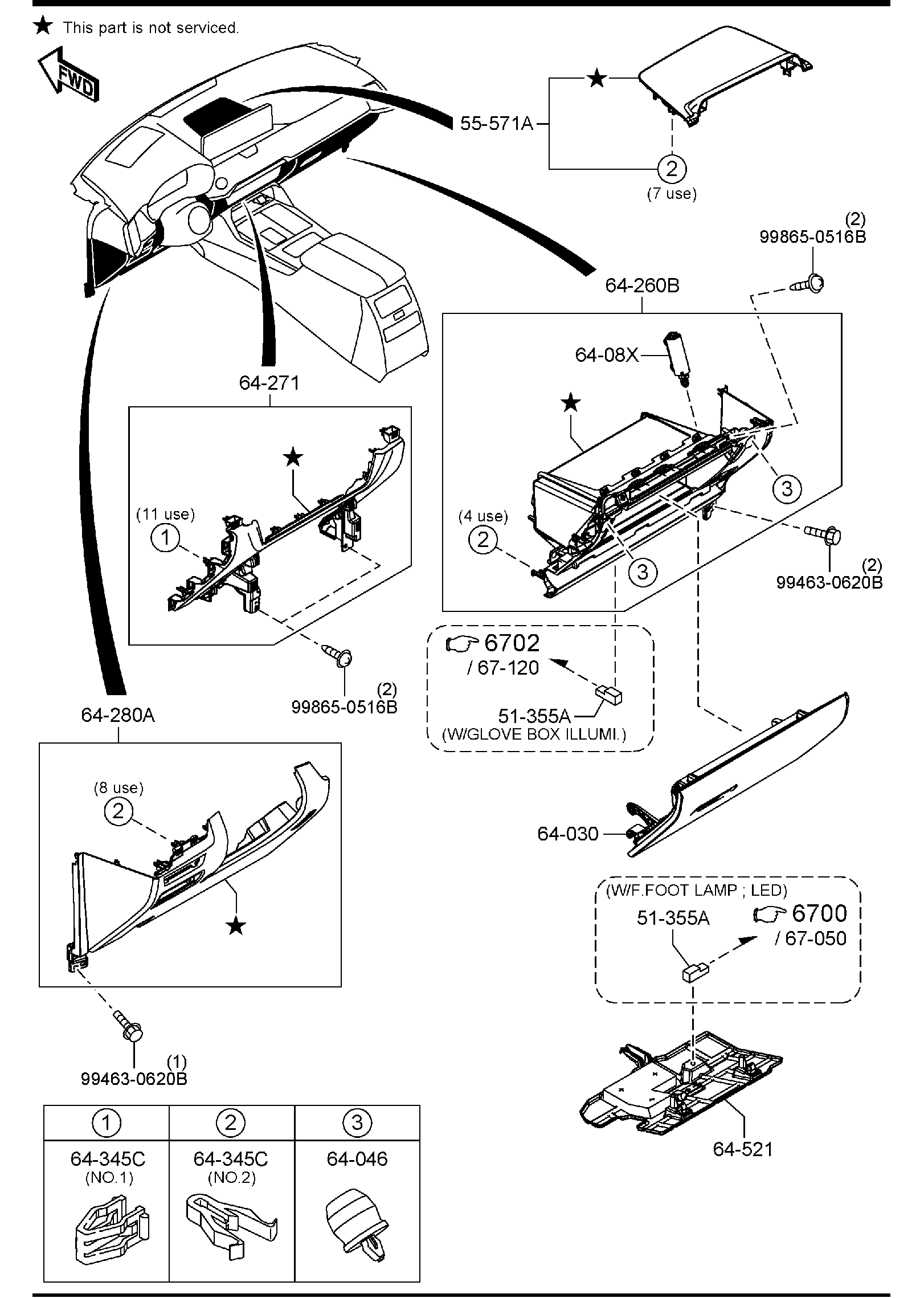 Full size assembly image of DASHBOARD & RELATED PARTS (1/3)