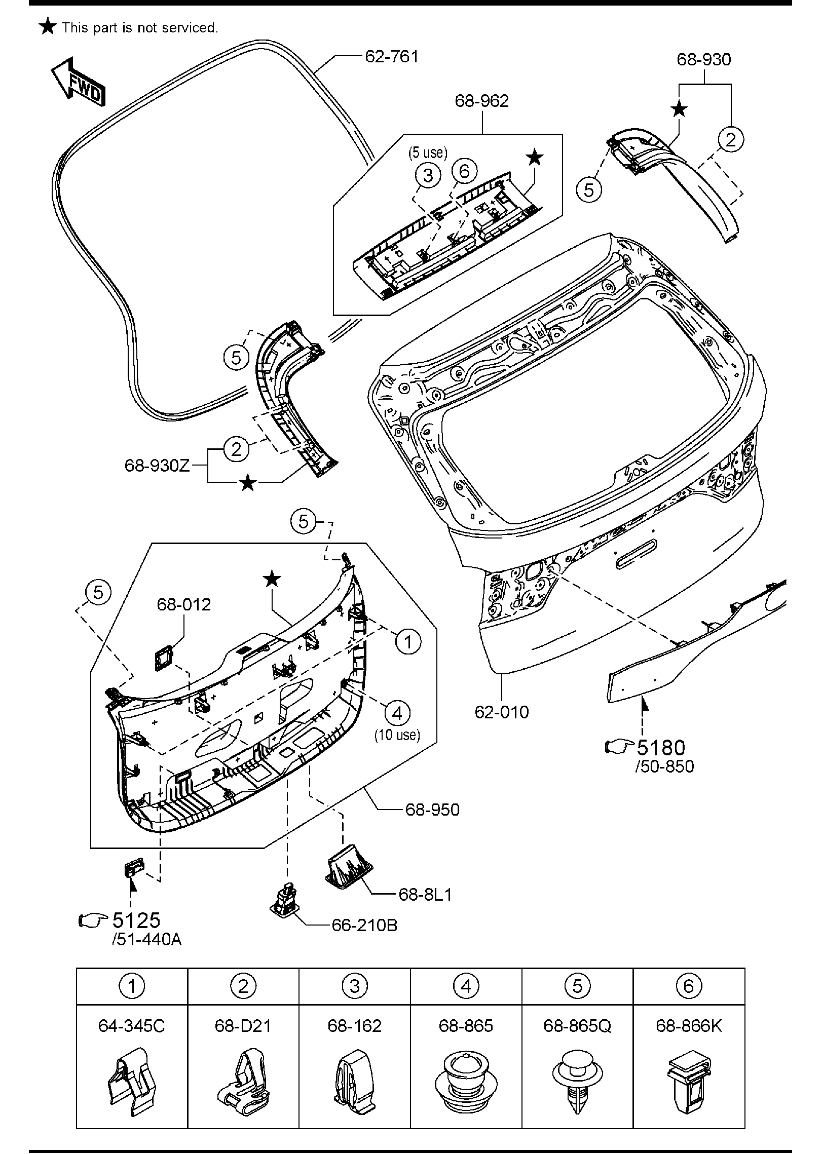 Diagram LIFT GATE for your 2024 Mazda CX-90   