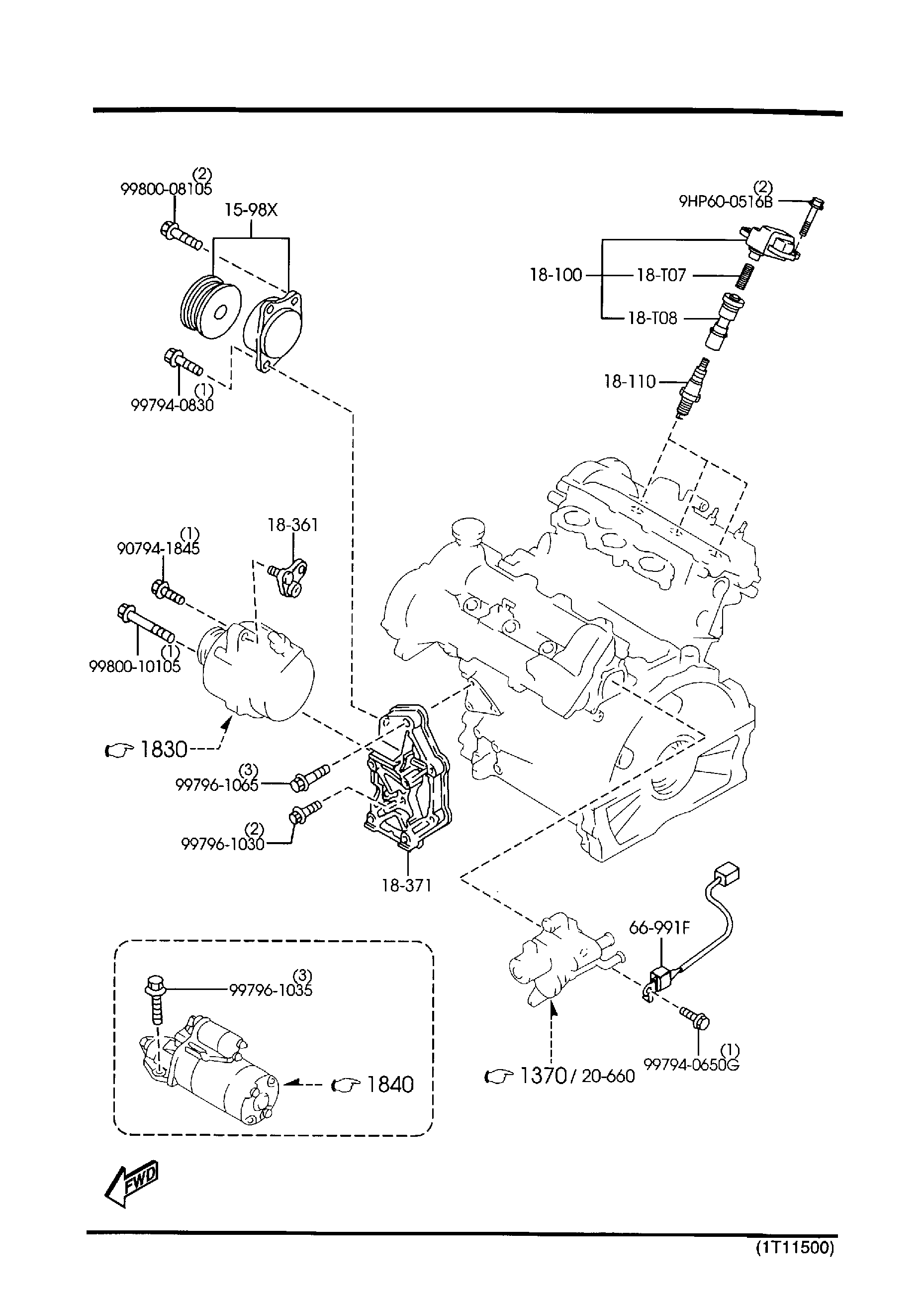 Diagram ENGINE ELECTRICAL SYSTEM (2300CC) for your Mazda