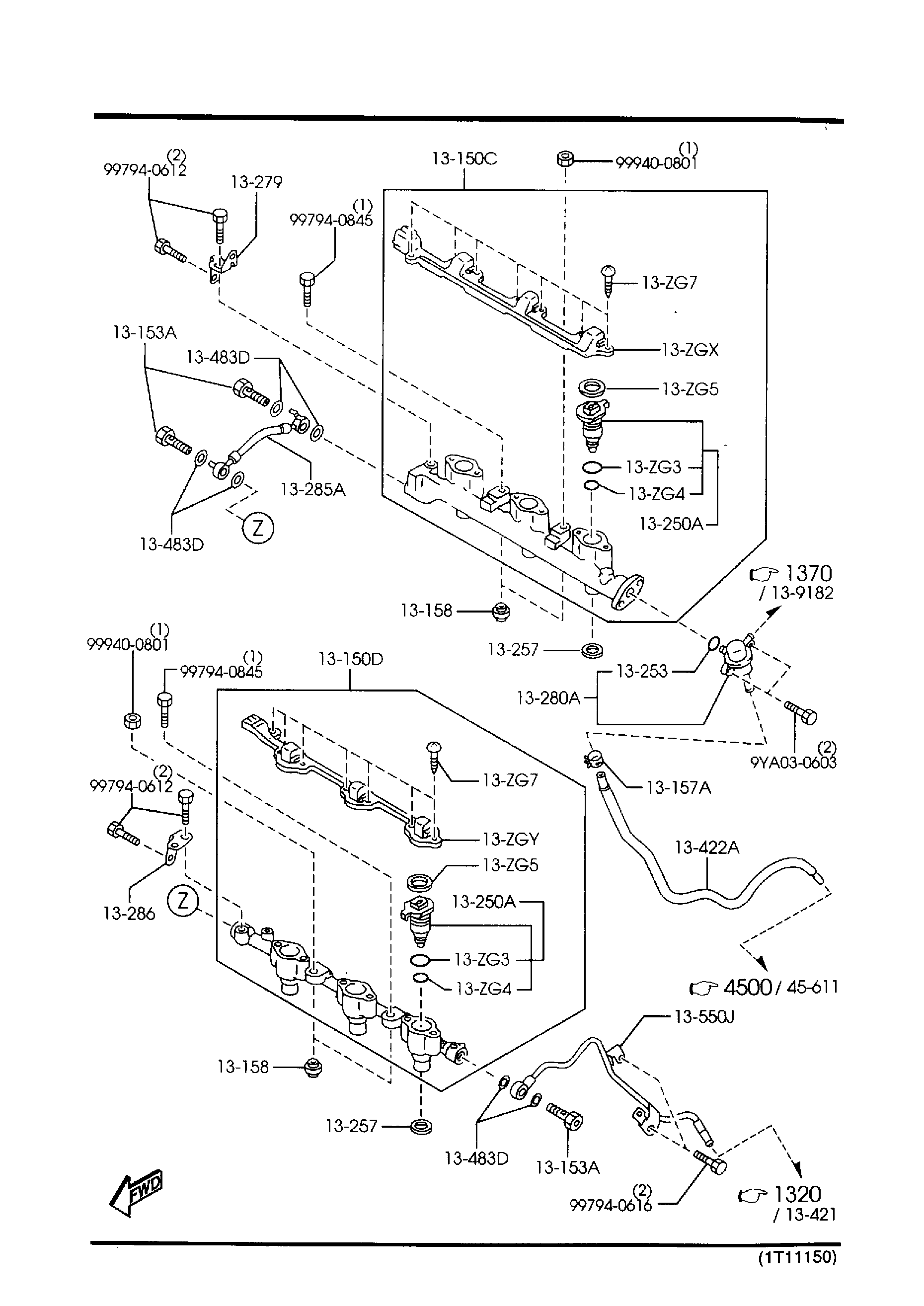 Diagram FUEL DISTRIBUTION (2300CC) for your Mazda