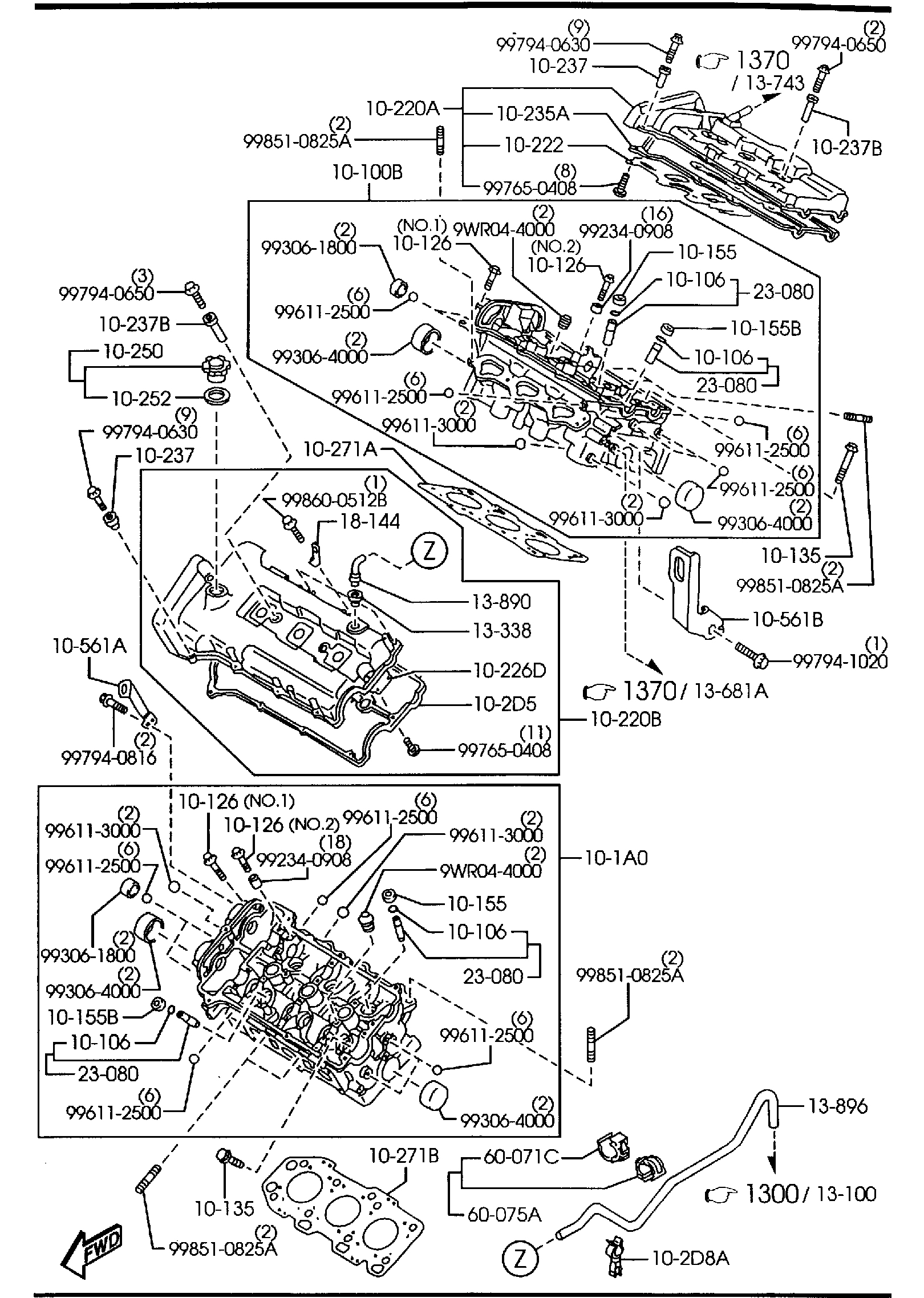 Diagram CYLINDER HEAD & COVER (2500CC) for your 2014 Mazda Mazda6   