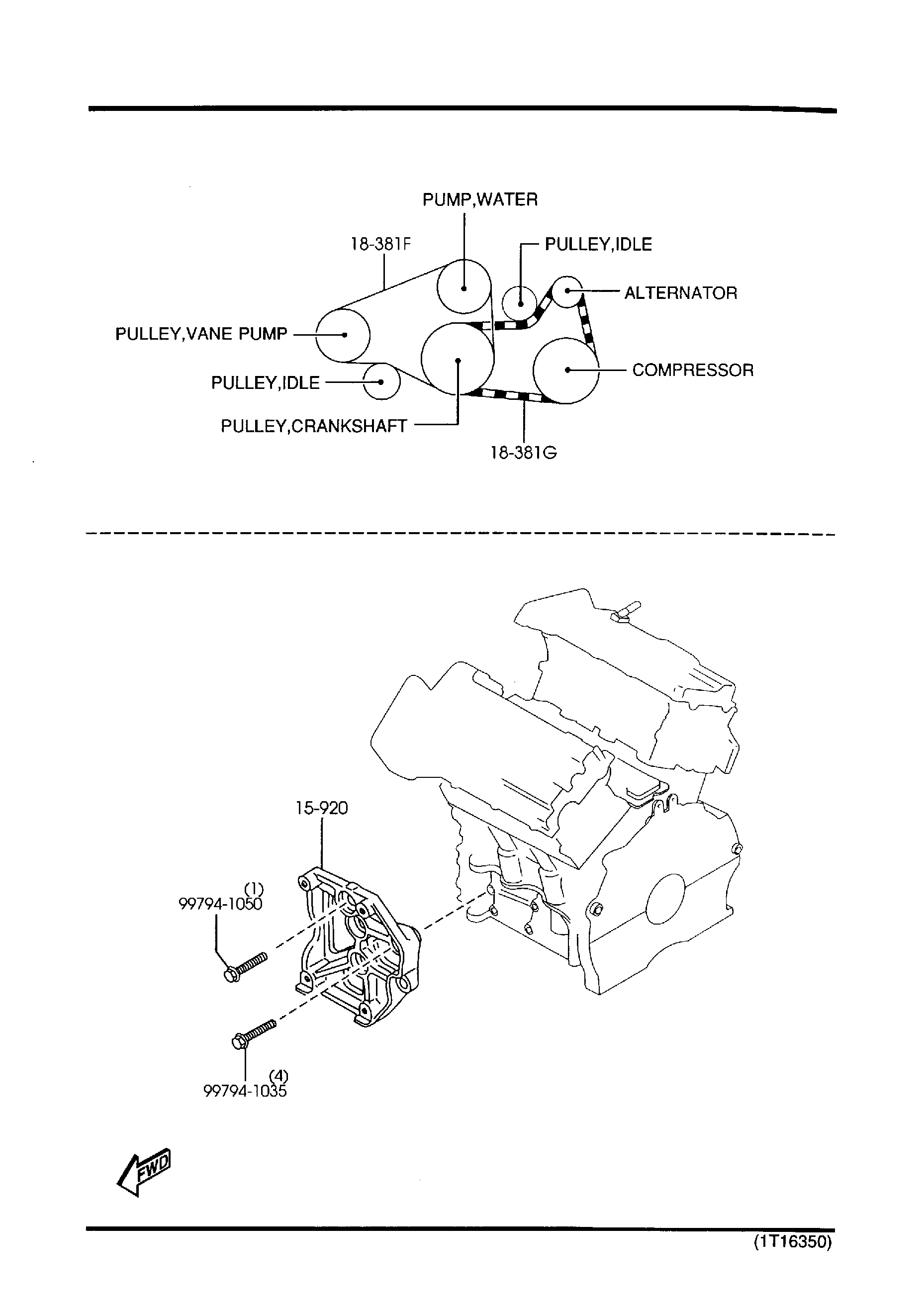 Diagram BRACKET,PULLEY & BELT (2500CC) for your 2011 Mazda Mazda6   