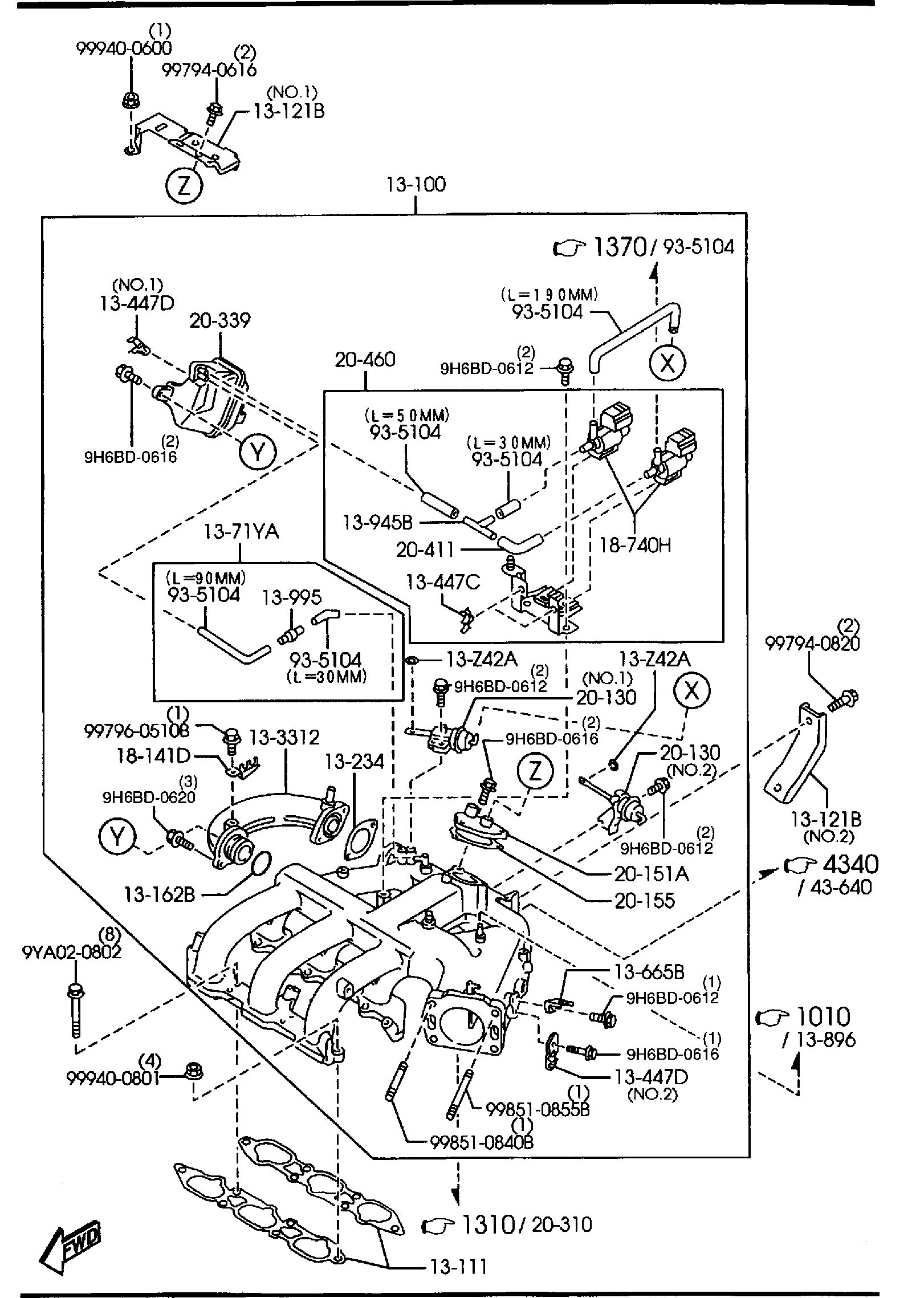 Diagram INLET MANIFOLD (2500CC) for your Mazda