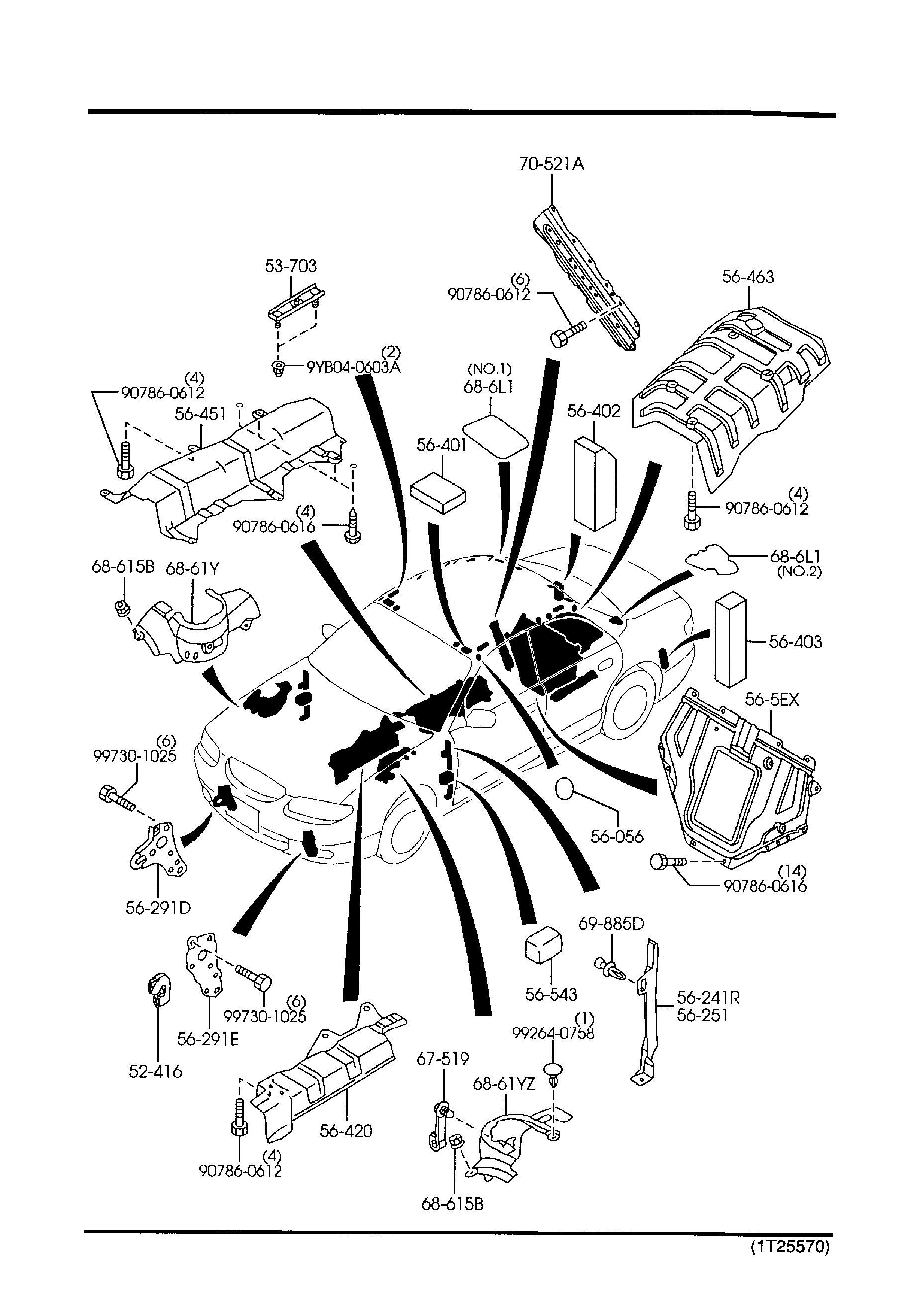 Diagram FLOOR ATTACHMENTS for your Mazda