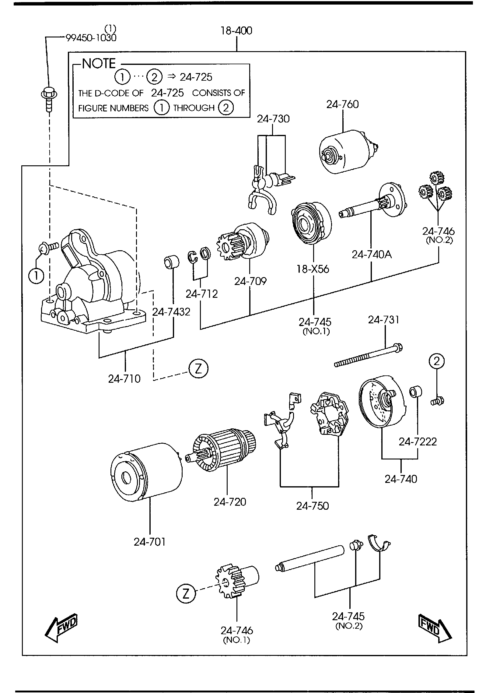 Diagram STARTER for your Mazda