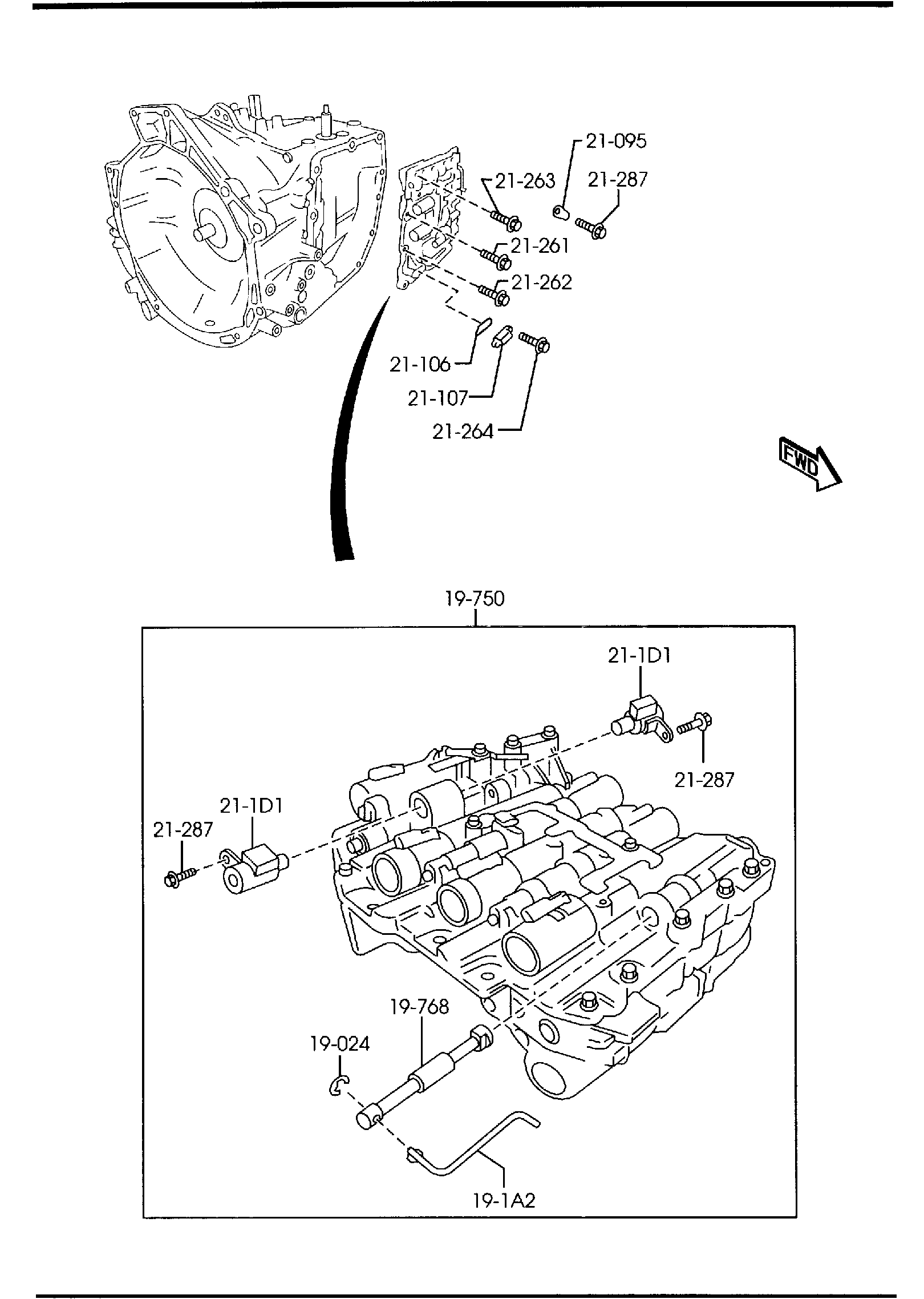 Diagram AUTOMATIC TRANSMISSION CONTROL VALVE for your Mazda