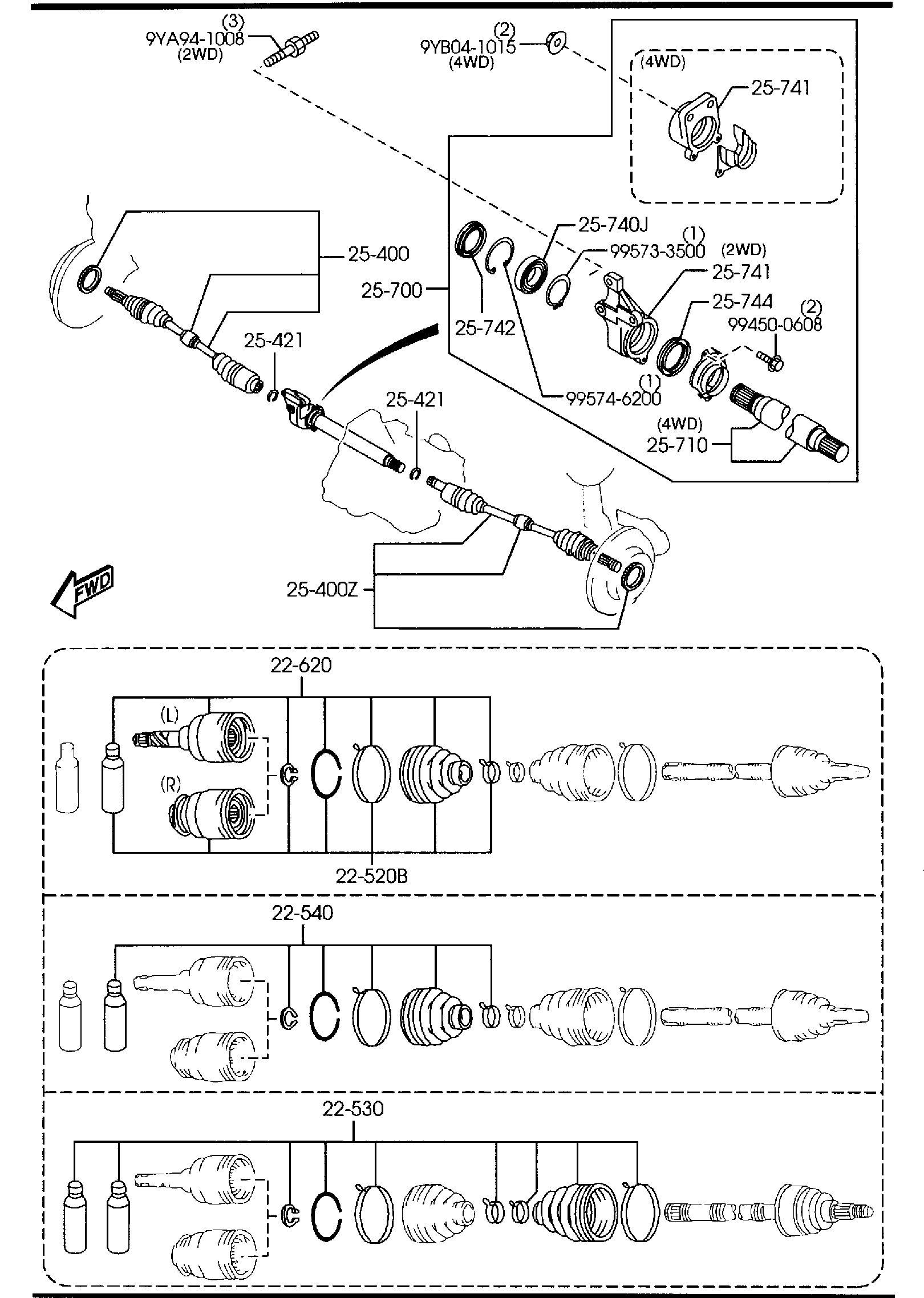 Diagram FRONT DRIVE SHAFTS for your 2015 Mazda Mazda3 2.0L AT 2WD HATCHBACK I (VIN Begins: JM1) 