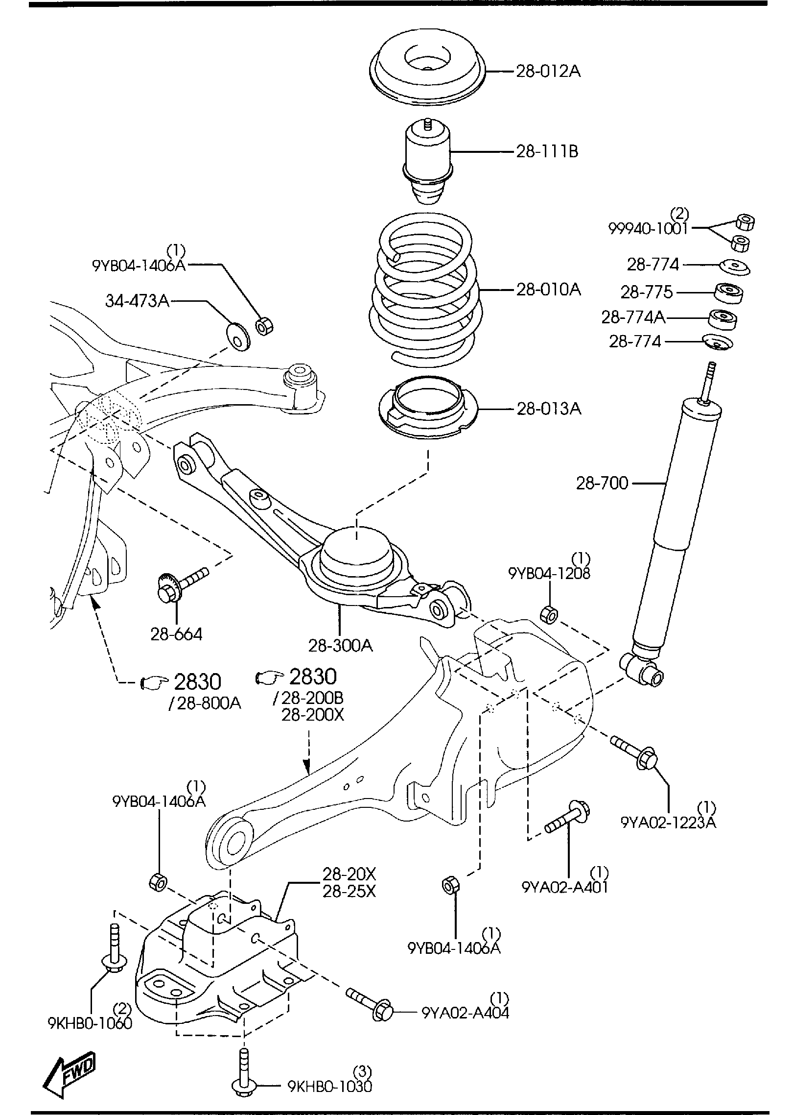 Diagram REAR SUSPENSION MECHANISMS for your 2017 Mazda CX-5  Sport 