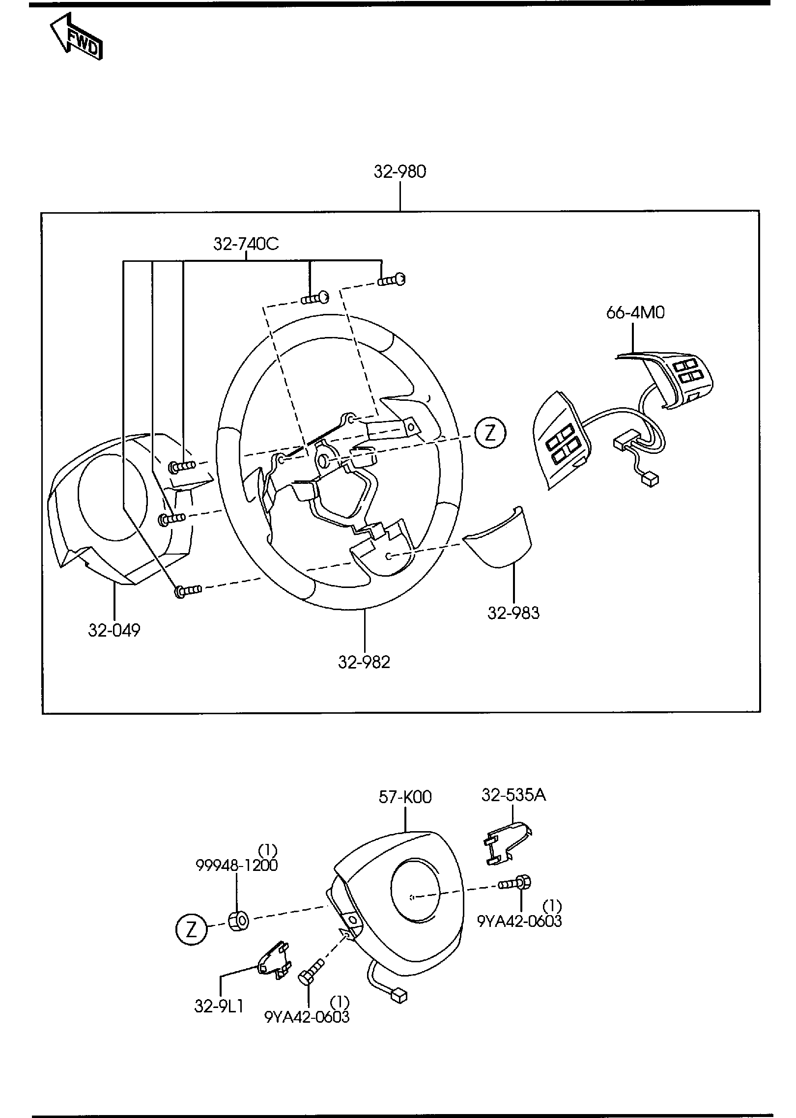 Diagram STEERING WHEEL for your 2021 Mazda CX-9   