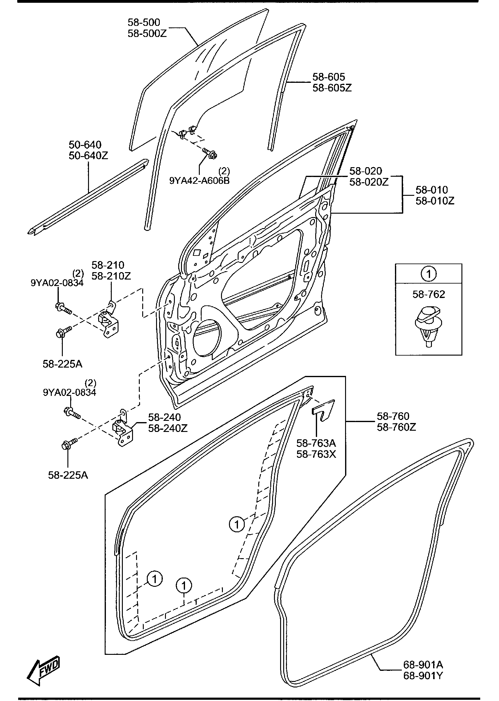 Diagram FRONT DOORS for your 2022 Mazda MX-30   