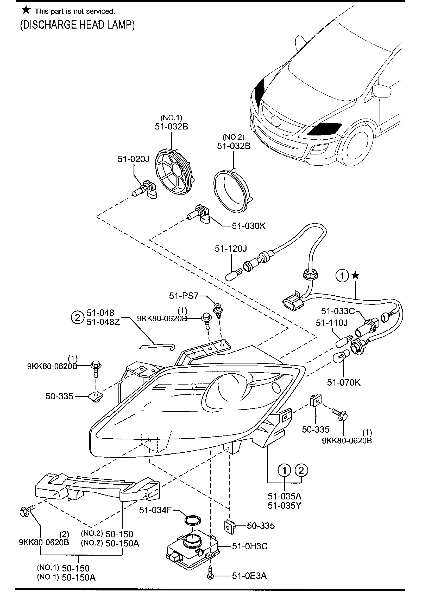 Diagram HEAD LAMPS for your Mazda