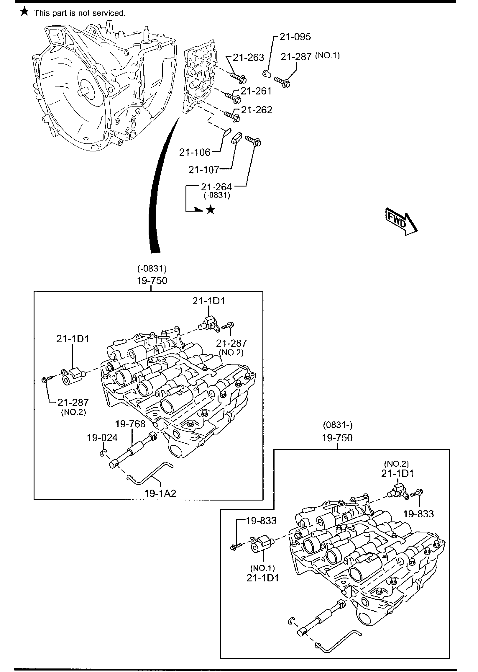 Diagram AUTOMATIC TRANSMISSION CONTROL VALVE for your Mazda