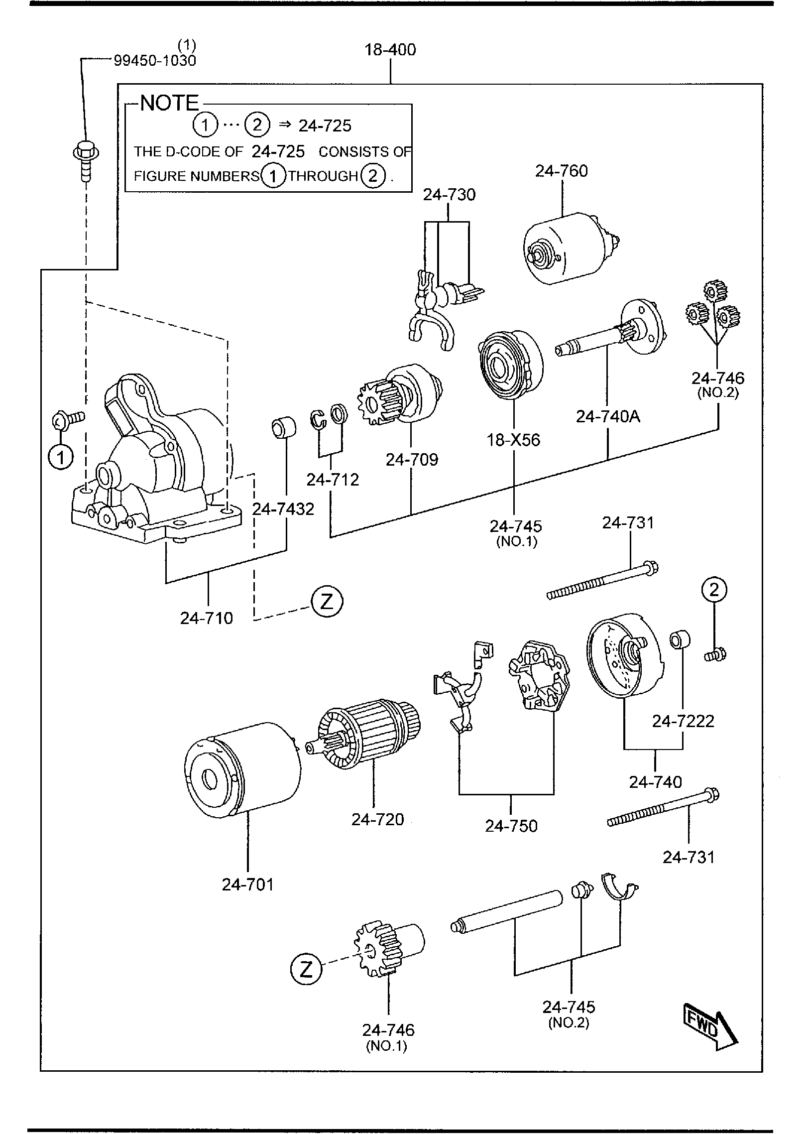 Diagram STARTER for your Mazda