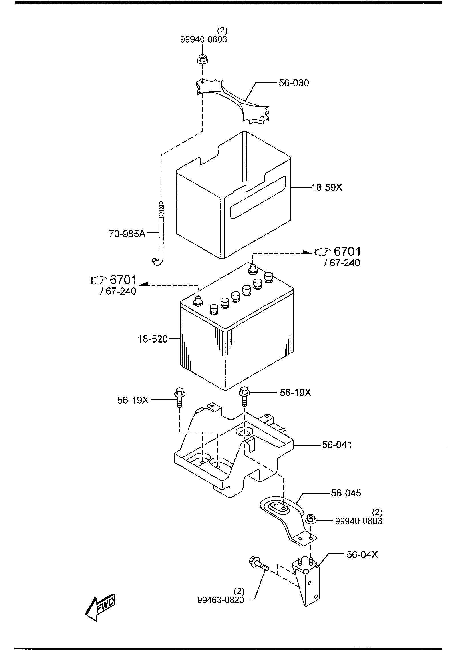 Diagram BATTERY for your 2007 Mazda Mazda3  HATCHBACK SPEED3 