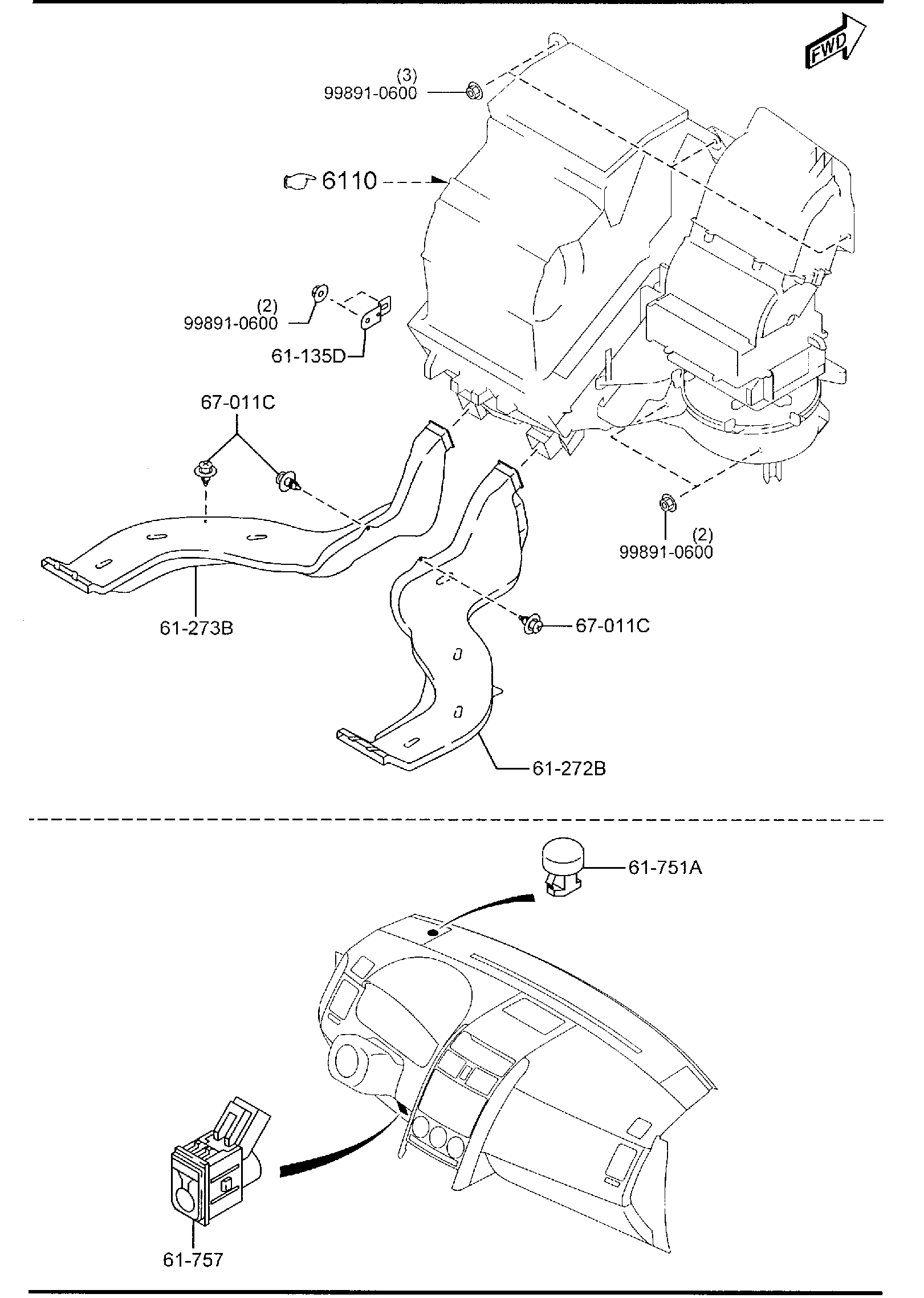 Diagram FRONT HEATER for your 2015 Mazda CX-9 3.7L AT 4WD Touring 