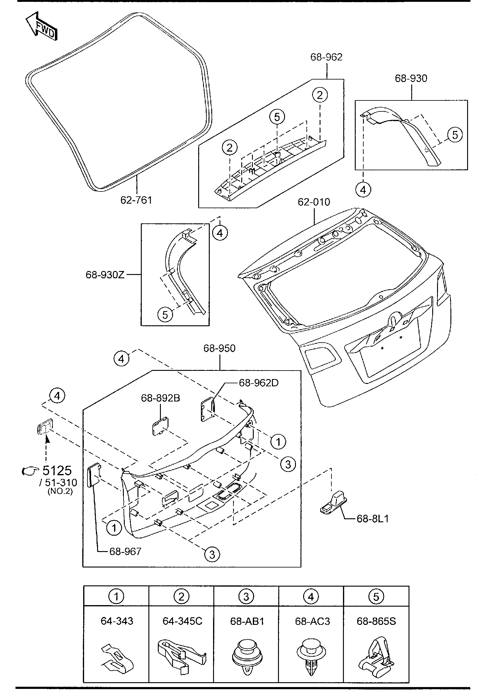 Diagram LIFT GATE for your Mazda CX-9  