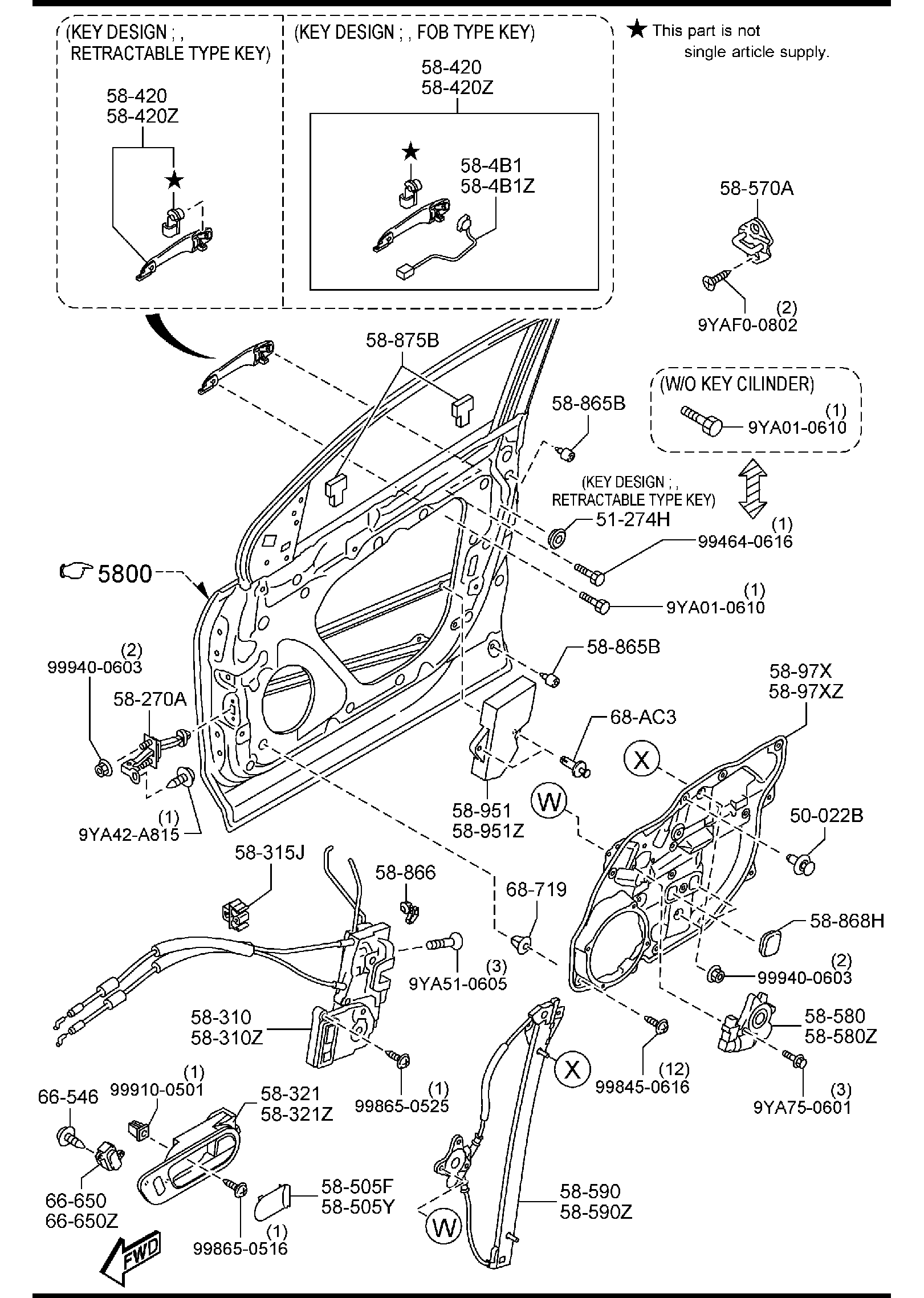 Full size assembly image of FRONT DOOR MECHANISMS (1/1)